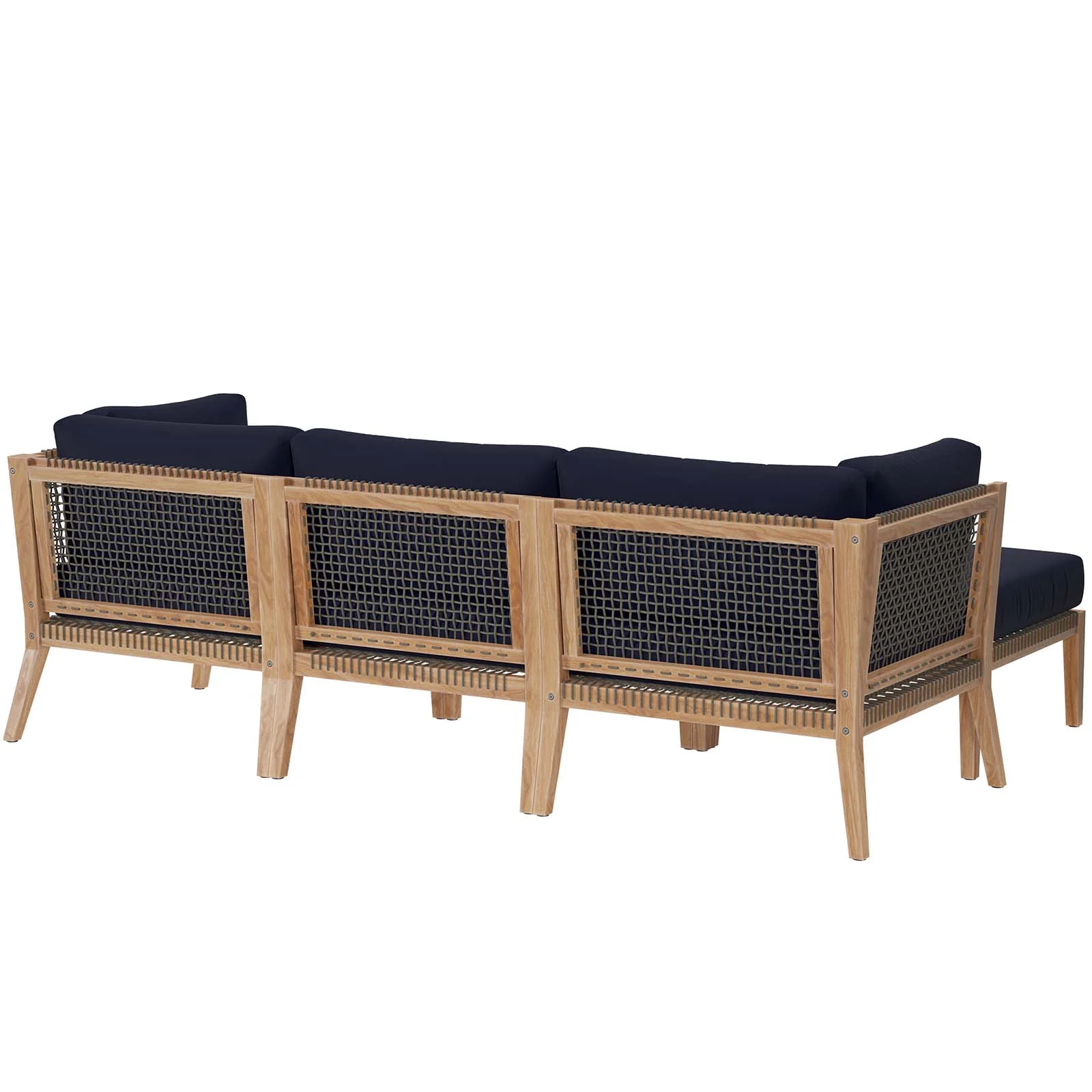 Clearwater Outdoor Patio Teak Wood 4-Piece Sectional Sofa By Modway - EEI-6121 - Image 33