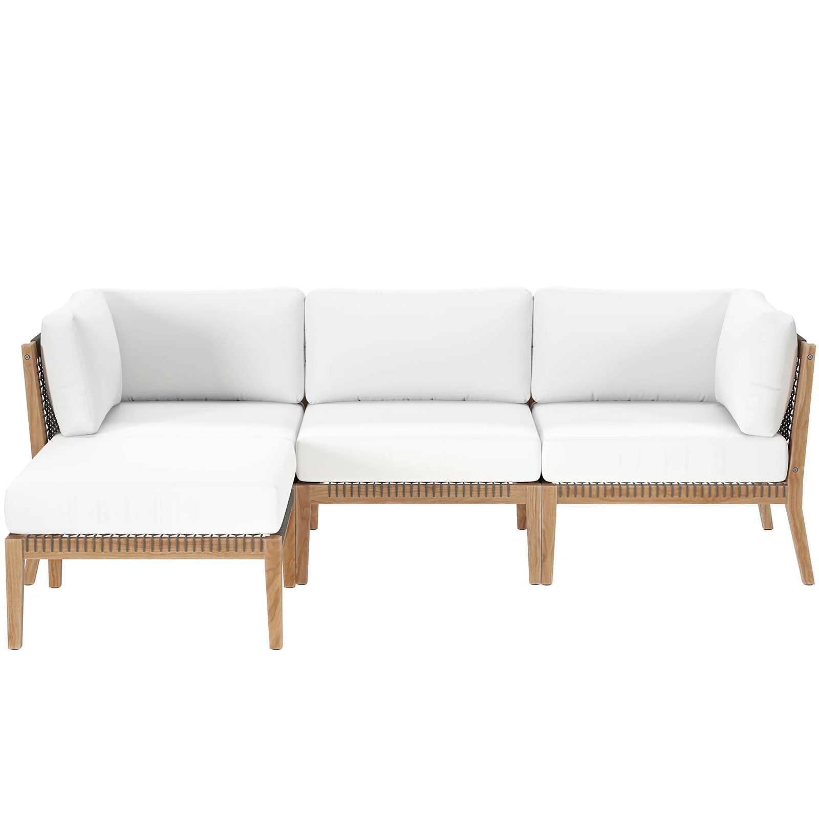 Clearwater Outdoor Patio Teak Wood 4-Piece Sectional Sofa By Modway - EEI-6121 - Image 40