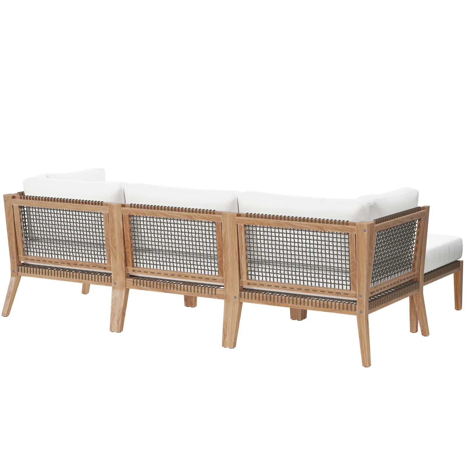Clearwater Outdoor Patio Teak Wood 4-Piece Sectional Sofa By Modway - EEI-6121 - Image 46