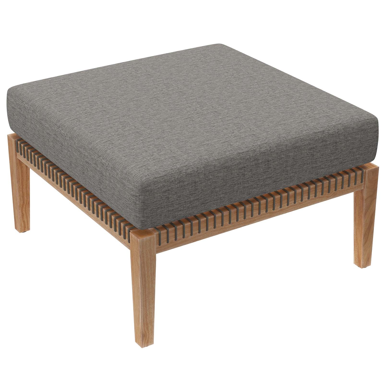 Clearwater Outdoor Patio Teak Wood 4-Piece Sectional Sofa By Modway - EEI-6121 - Image 8