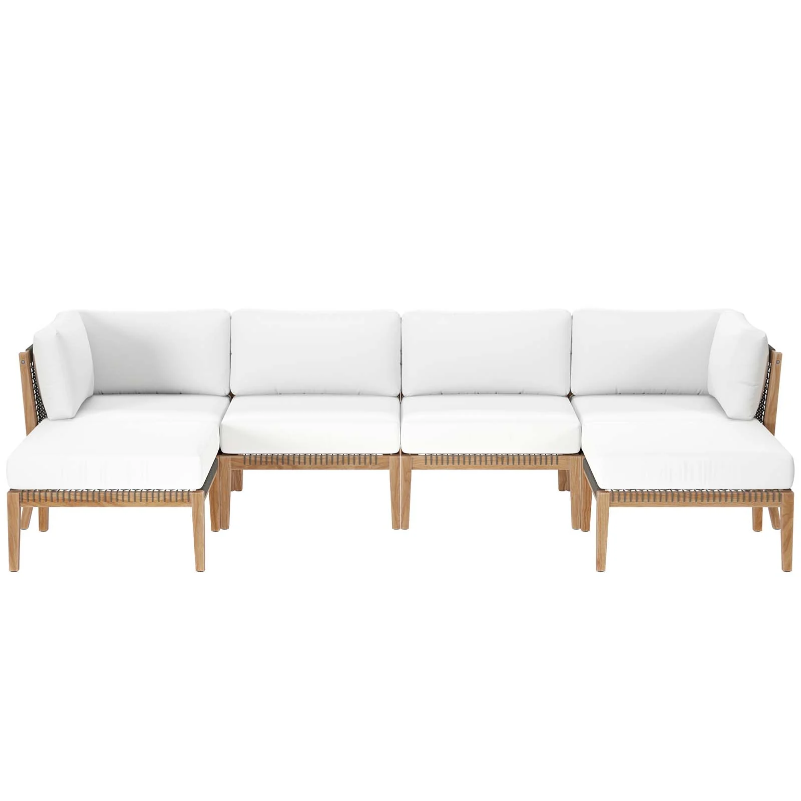 Clearwater Outdoor Patio Teak Wood 6-Piece Sectional Sofa By Modway - EEI-6122 - Image 40