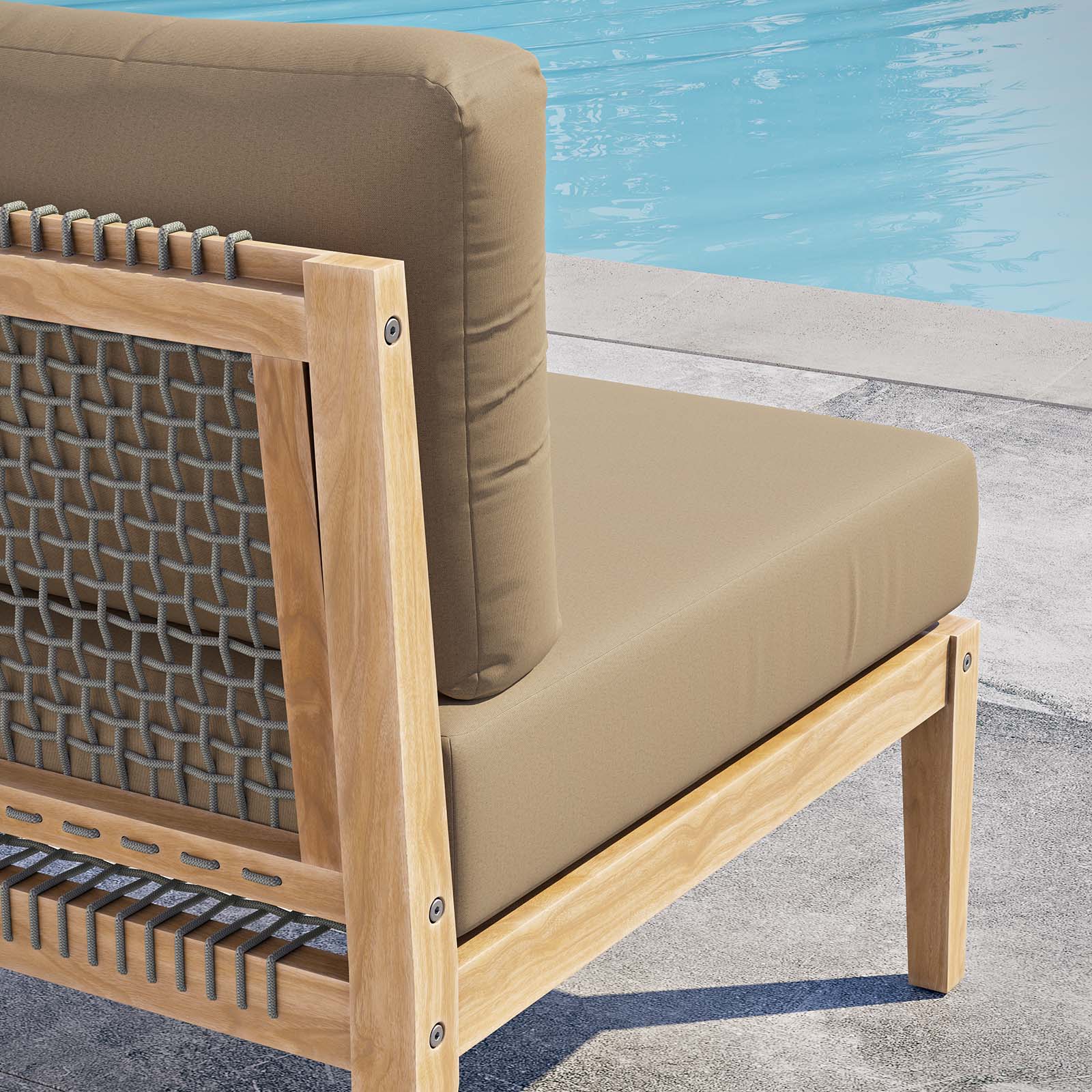 Clearwater Outdoor Patio Teak Wood Armless Chair By Modway - EEI-5856 - Image 13