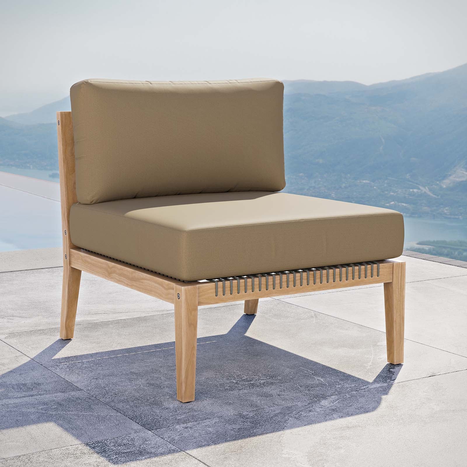 Clearwater Outdoor Patio Teak Wood Armless Chair By Modway - EEI-5856 - Image 14