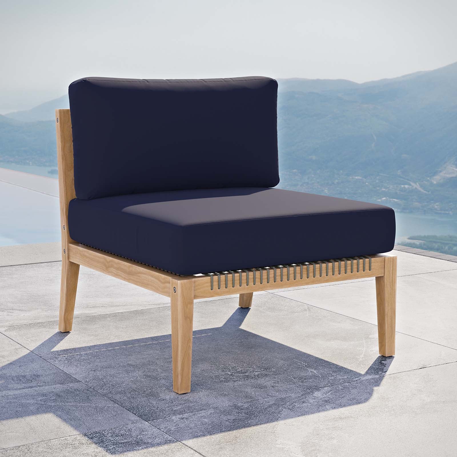 Clearwater Outdoor Patio Teak Wood Armless Chair By Modway - EEI-5856 - Image 21