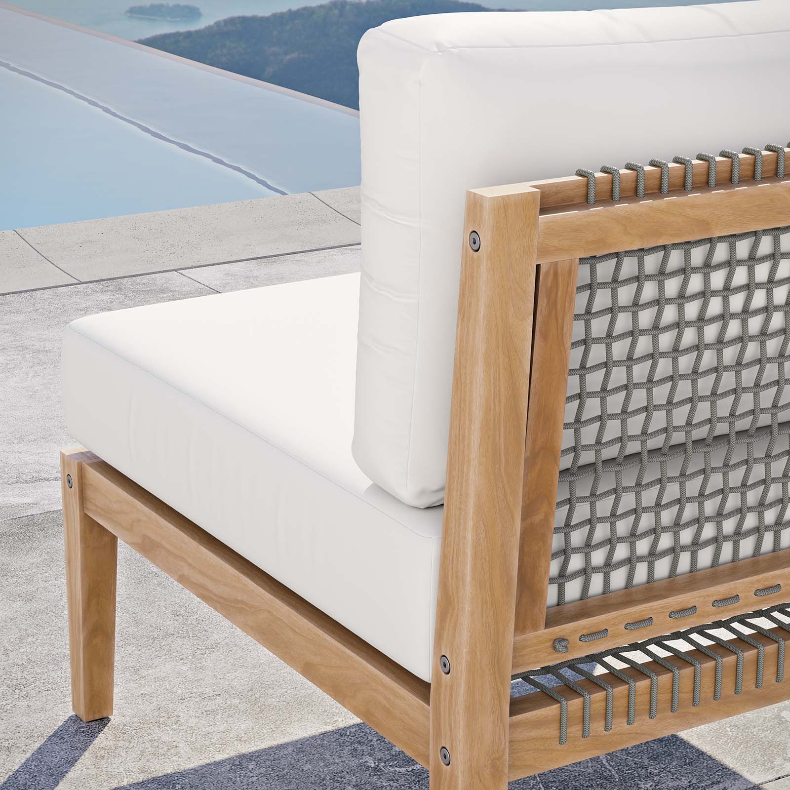 Clearwater Outdoor Patio Teak Wood Armless Chair By Modway - EEI-5856 - Image 27