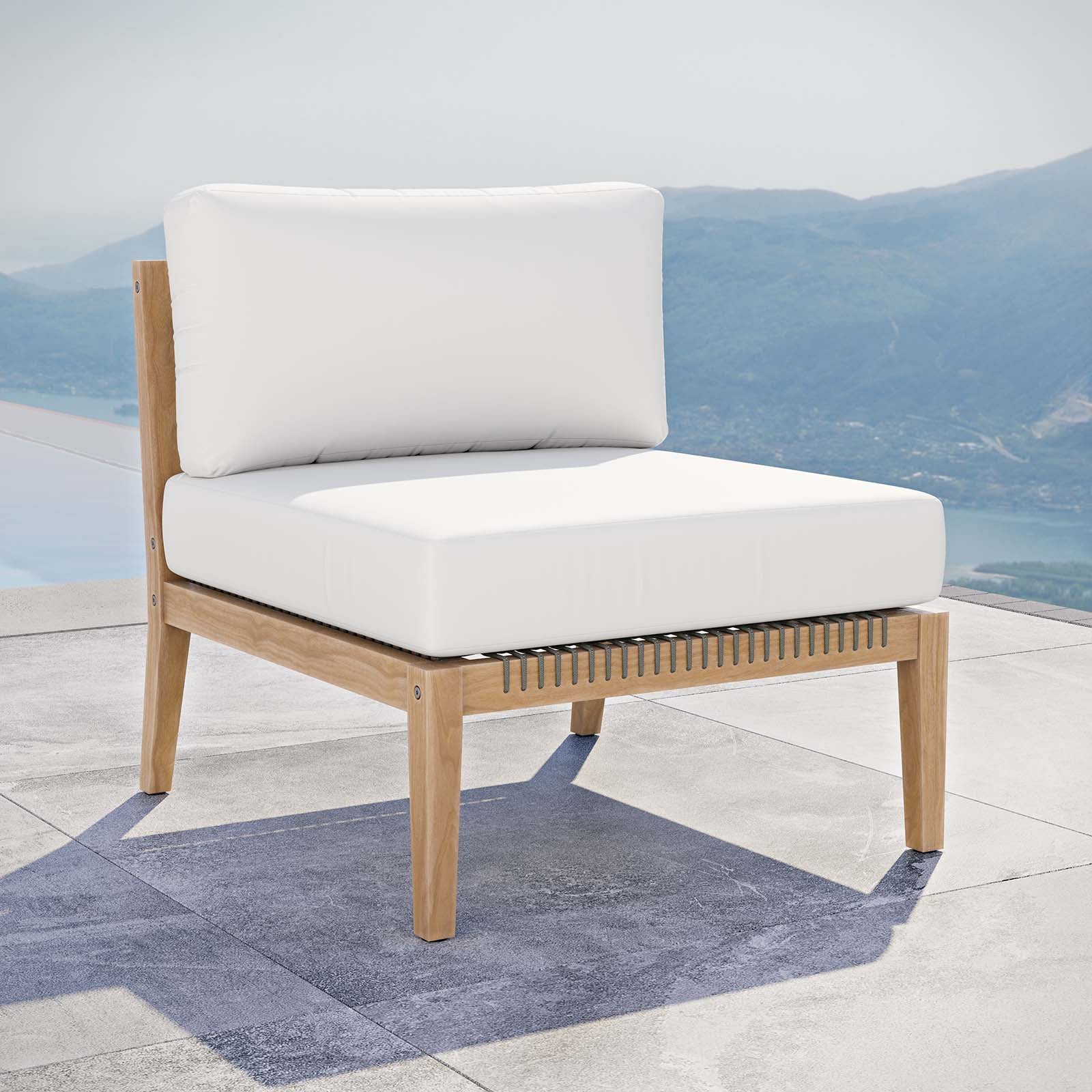 Clearwater Outdoor Patio Teak Wood Armless Chair By Modway - EEI-5856 - Image 28