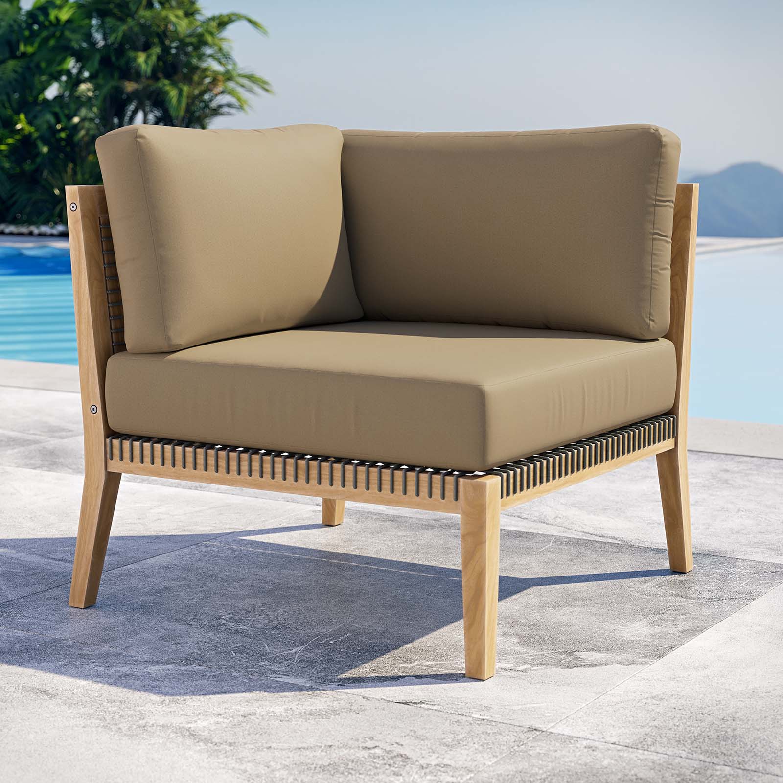Clearwater Outdoor Patio Teak Wood Corner Chair By Modway - EEI-5855 - Image 14