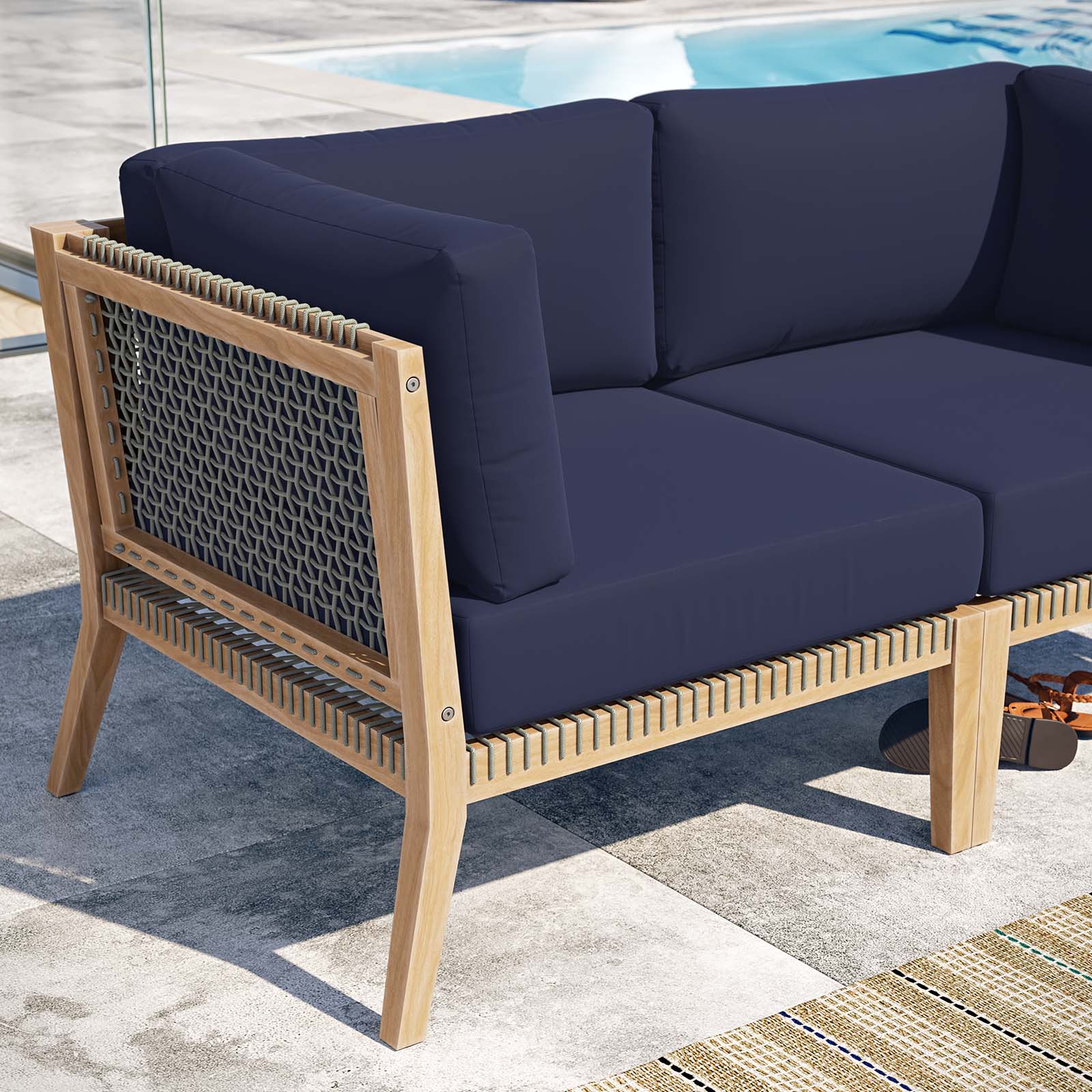 Clearwater Outdoor Patio Teak Wood Loveseat By Modway - EEI-6119 - Image 23