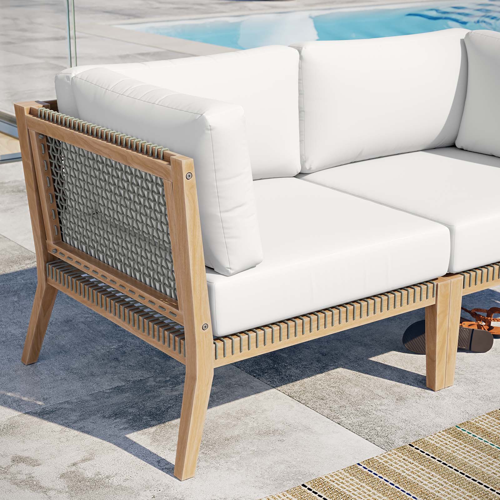 Clearwater Outdoor Patio Teak Wood Loveseat By Modway - EEI-6119 - Image 31