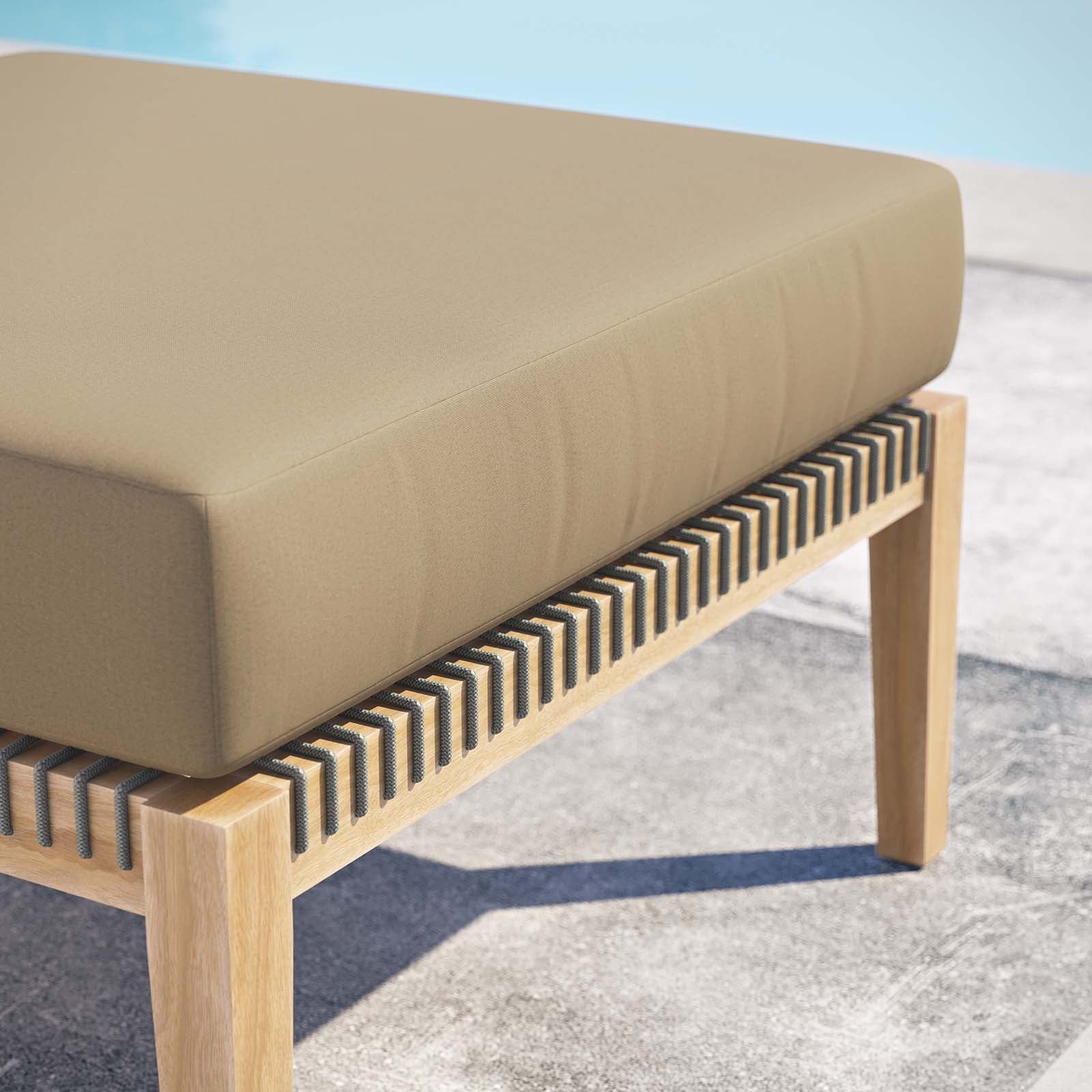 Clearwater Outdoor Patio Teak Wood Ottoman By Modway - EEI-5854 - Image 13