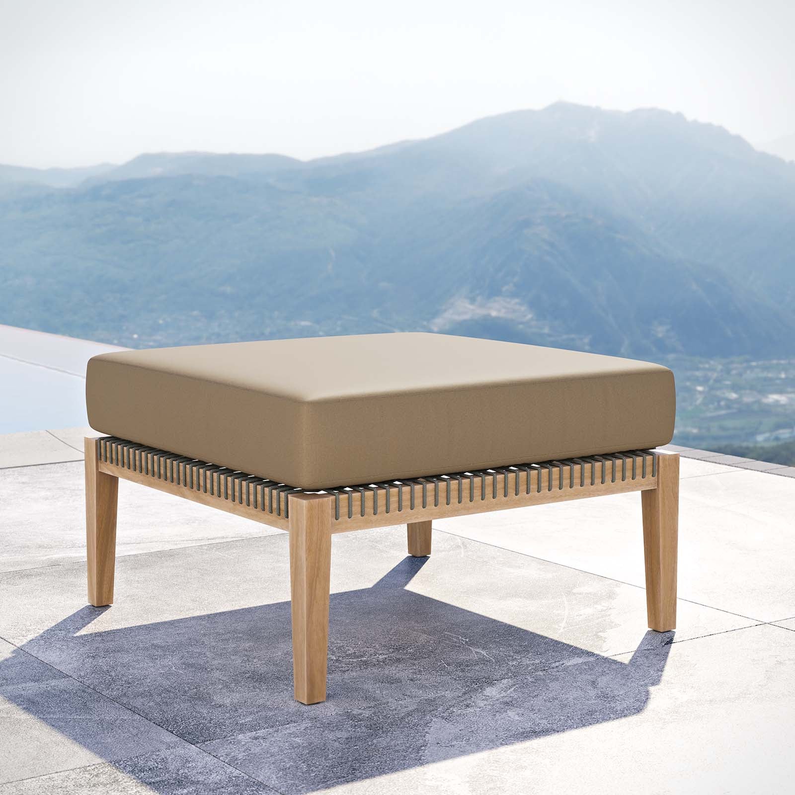 Clearwater Outdoor Patio Teak Wood Ottoman By Modway - EEI-5854 - Image 14