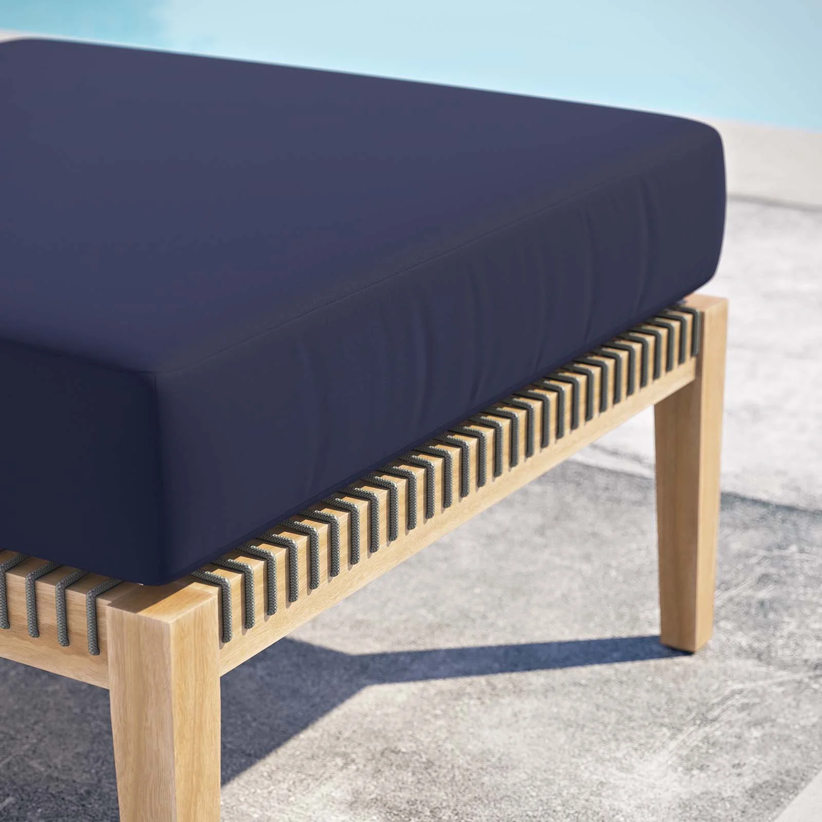 Clearwater Outdoor Patio Teak Wood Ottoman By Modway - EEI-5854 - Image 20