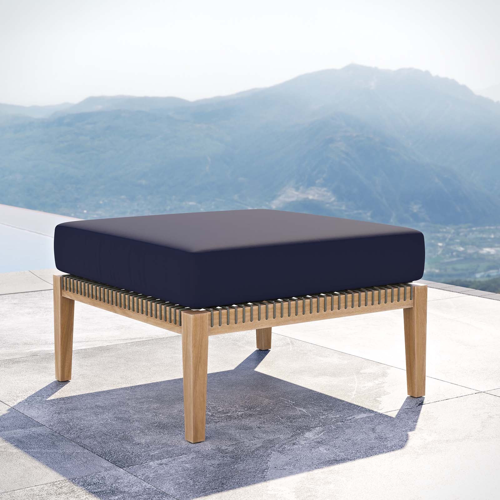 Clearwater Outdoor Patio Teak Wood Ottoman By Modway - EEI-5854 - Image 21