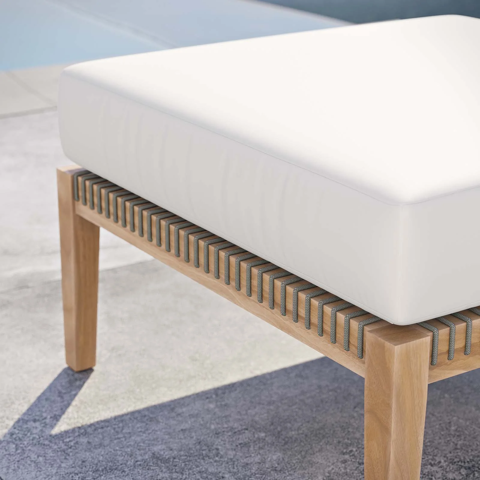 Clearwater Outdoor Patio Teak Wood Ottoman By Modway - EEI-5854 - Image 27
