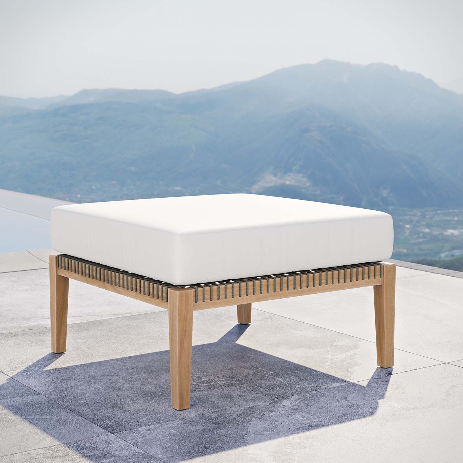Clearwater Outdoor Patio Teak Wood Ottoman By Modway - EEI-5854 - Image 28