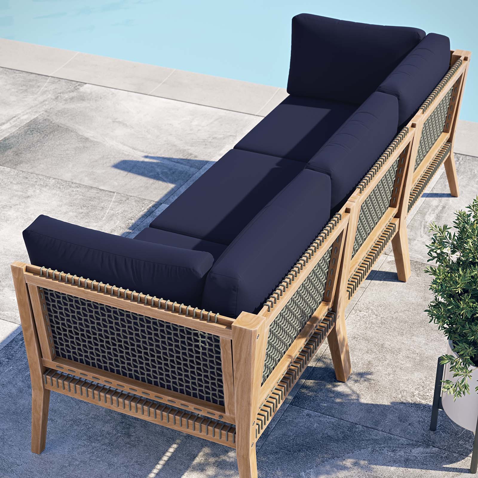 Clearwater Outdoor Patio Teak Wood Sofa By Modway - EEI-6120 - Image 22