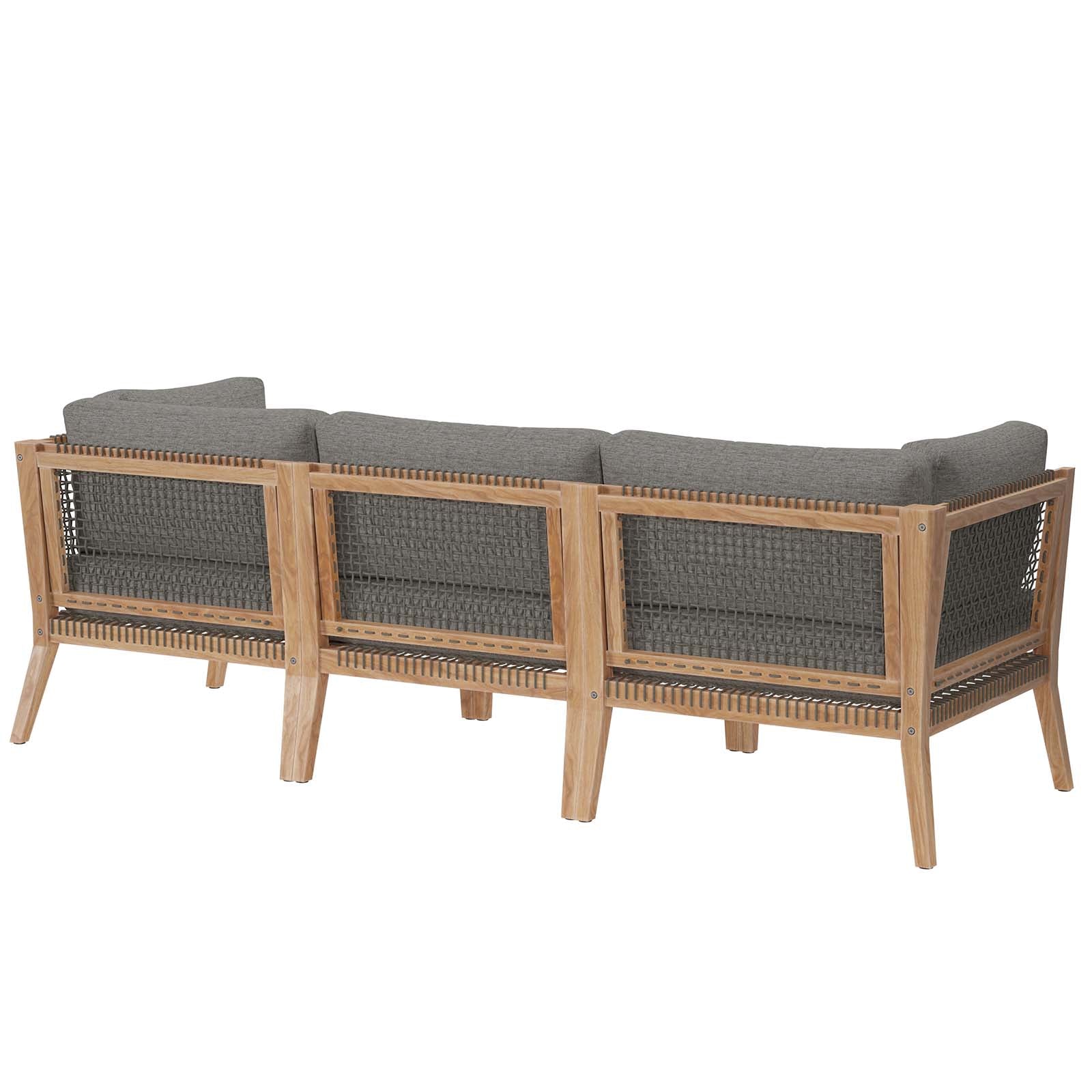 Clearwater Outdoor Patio Teak Wood Sofa By Modway - EEI-6120 - Image 4