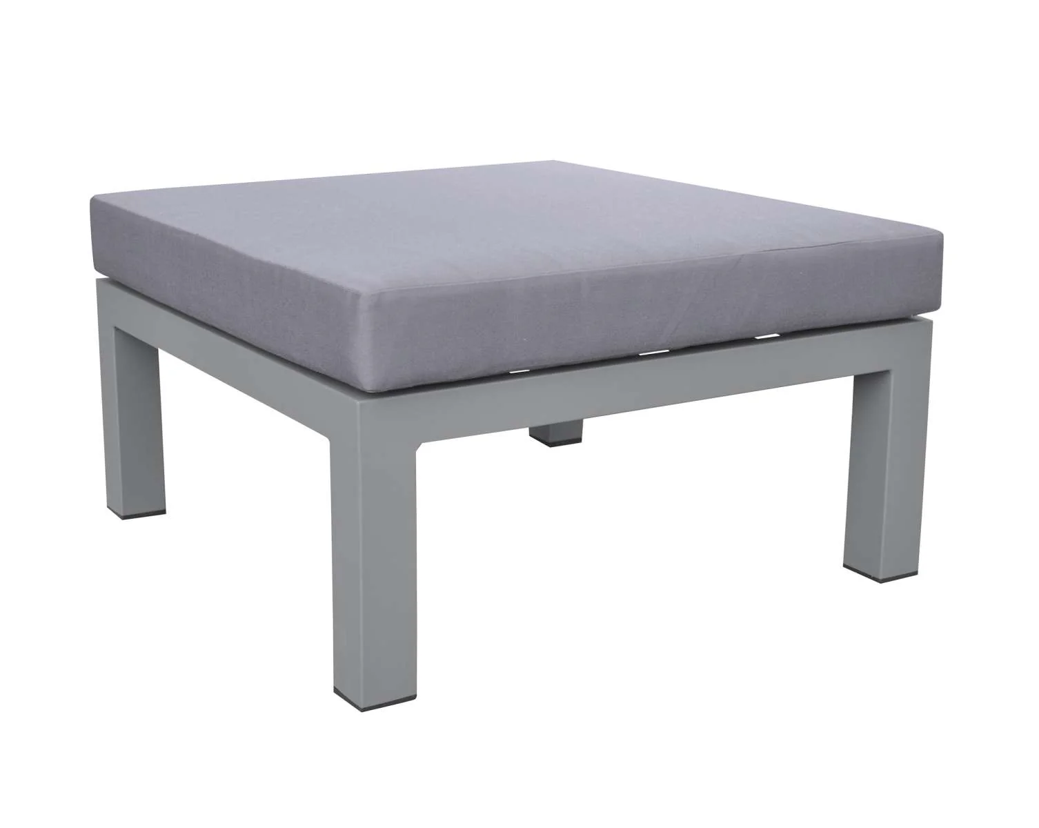 Cliff Outdoor Patio Aluminum Sectional in Grey Powder Coated Finish with Grey Fabric Cushions By Armen Living - Image 7
