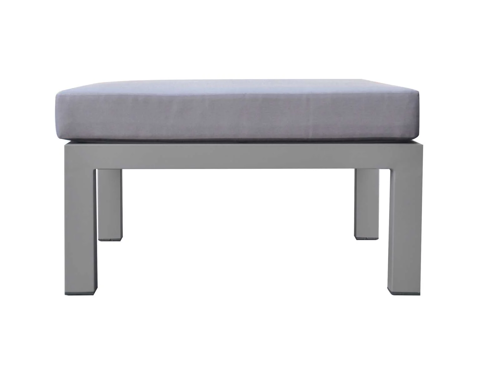 Cliff Outdoor Patio Aluminum Sectional in Grey Powder Coated Finish with Grey Fabric Cushions By Armen Living - Image 8