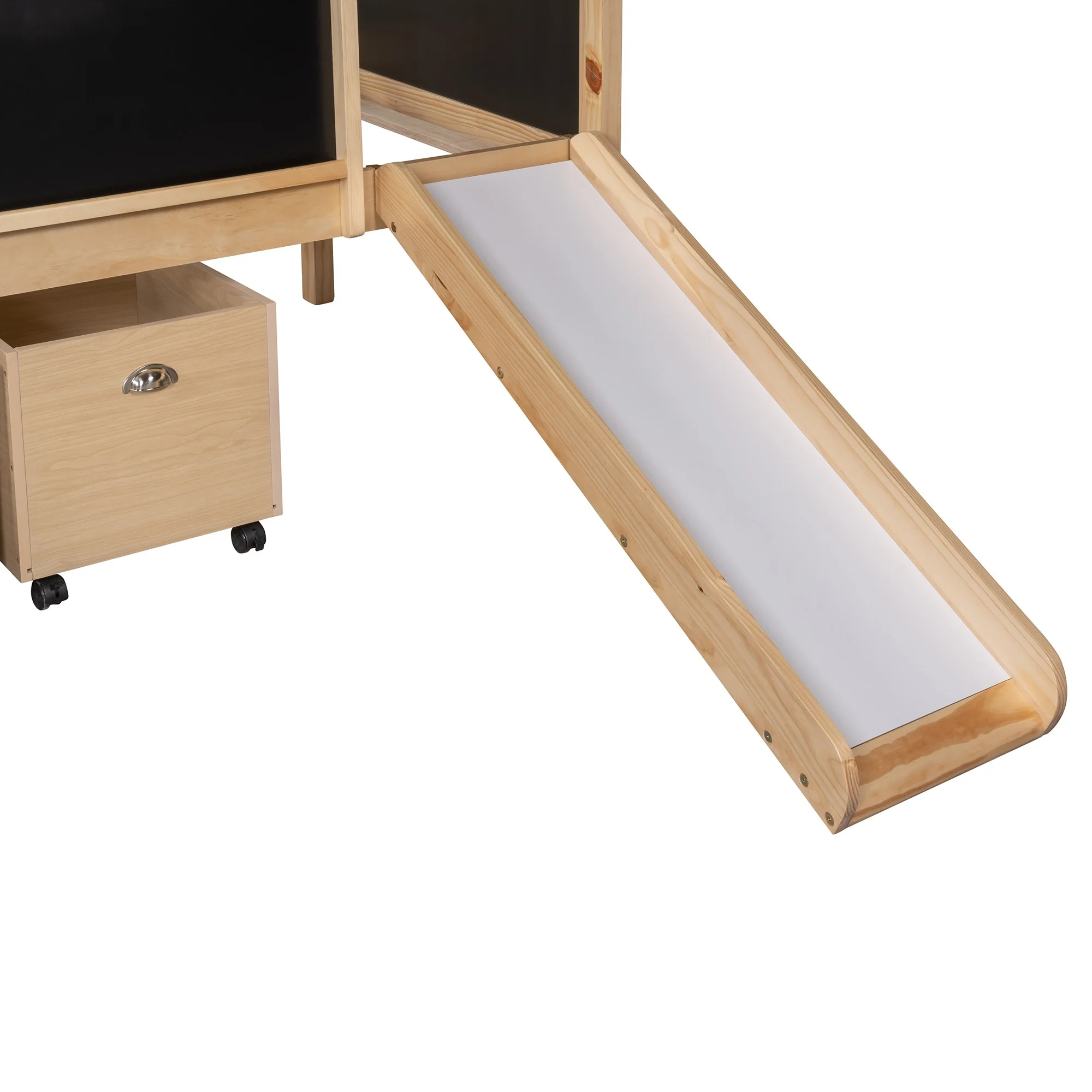 Climbing Frame Gray Twin Size Loft Bed With Slide And Storage Boxes By Homeroots - Image 27