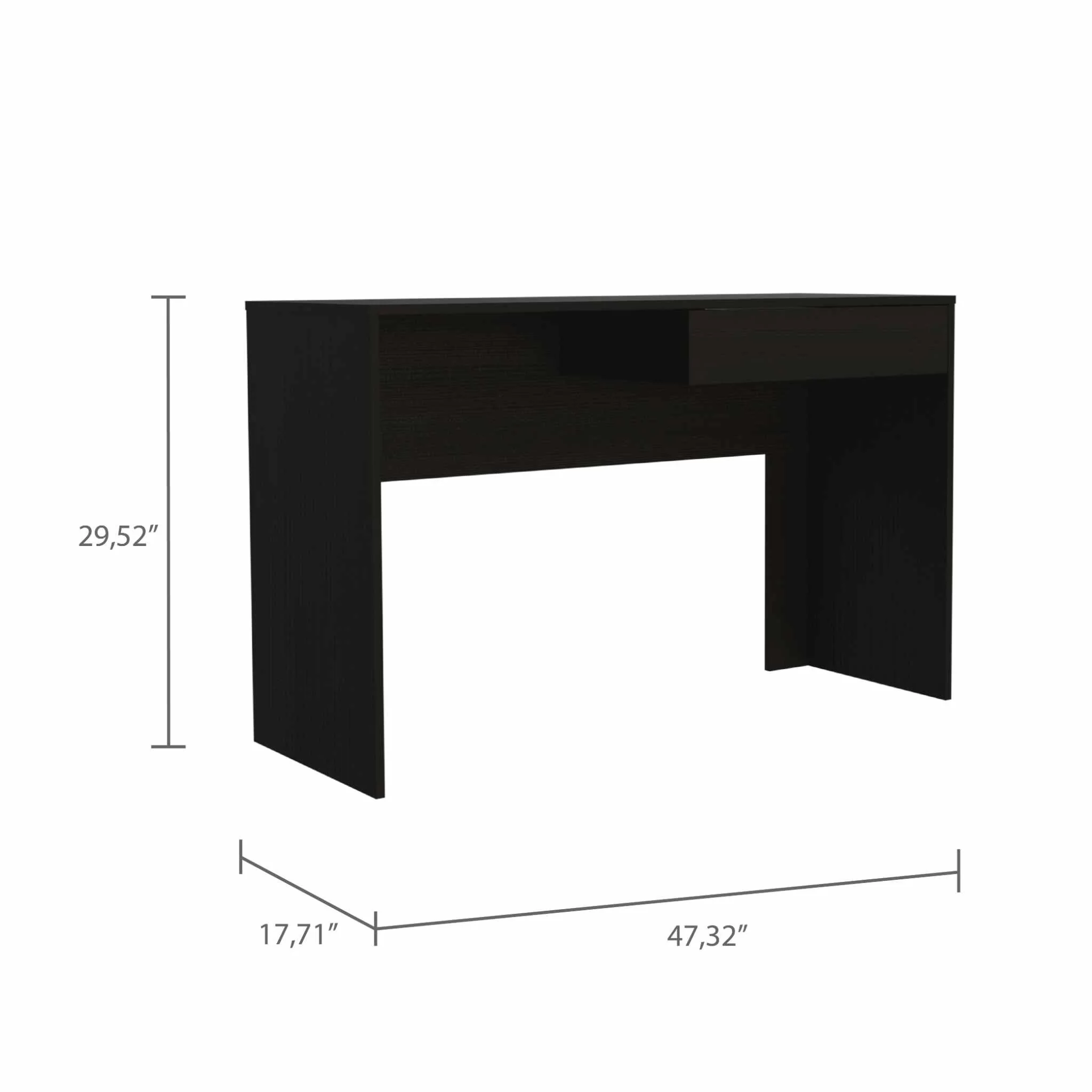 Clio Black Computer Desk with Drawer By Homeroots - Image 2