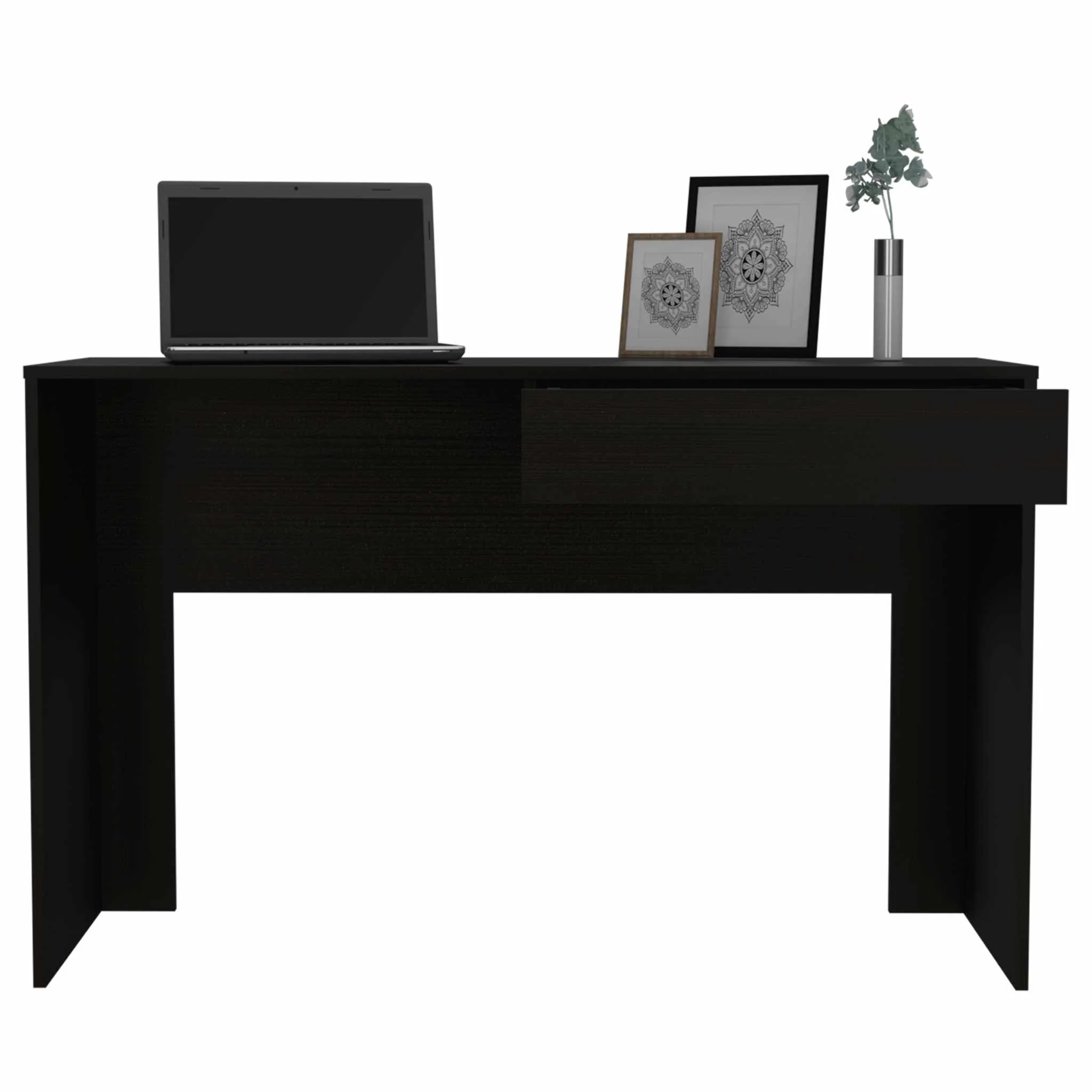 Clio Black Computer Desk with Drawer By Homeroots - Image 5