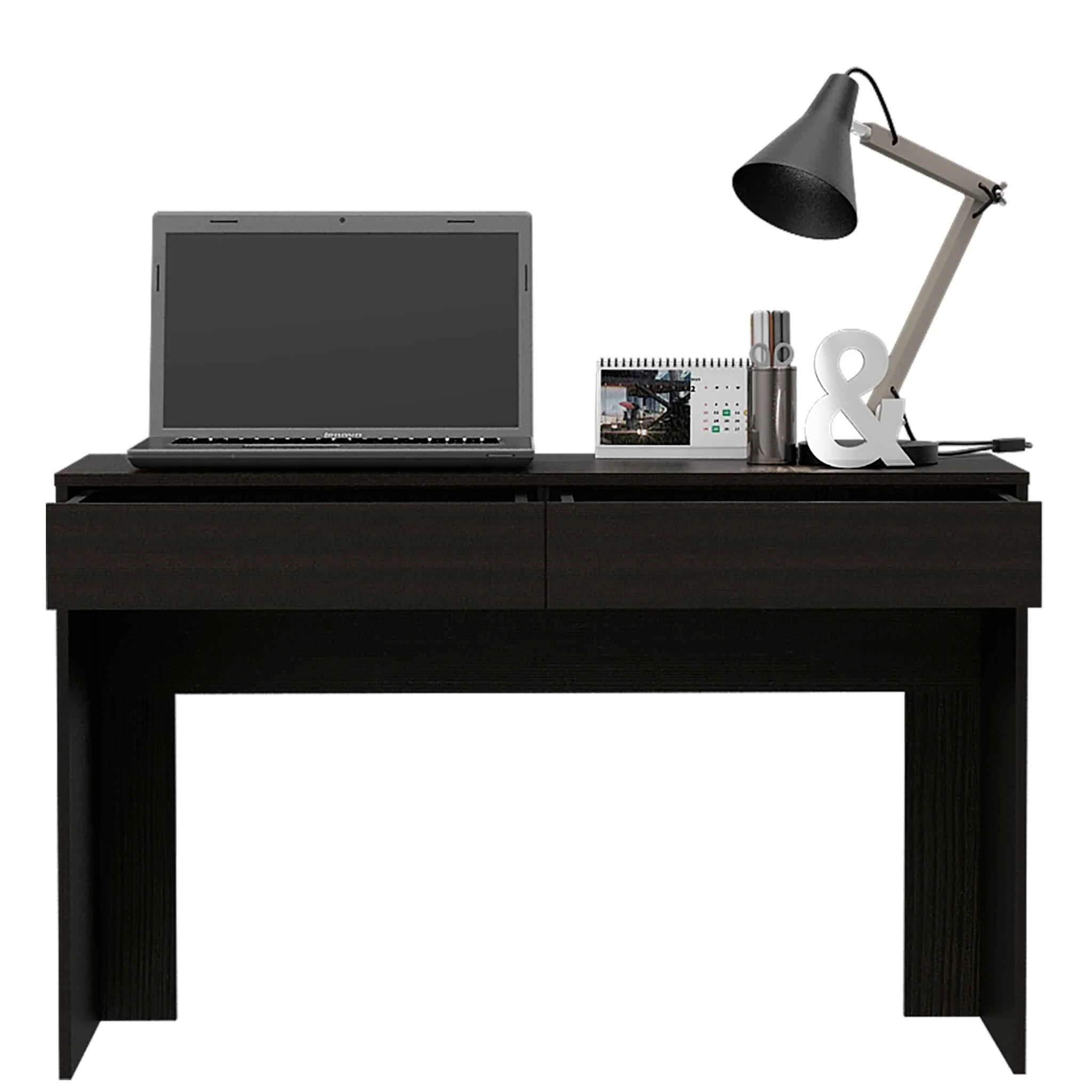 Clio Black Computer Desk with Two Drawers By Homeroots - Image 5