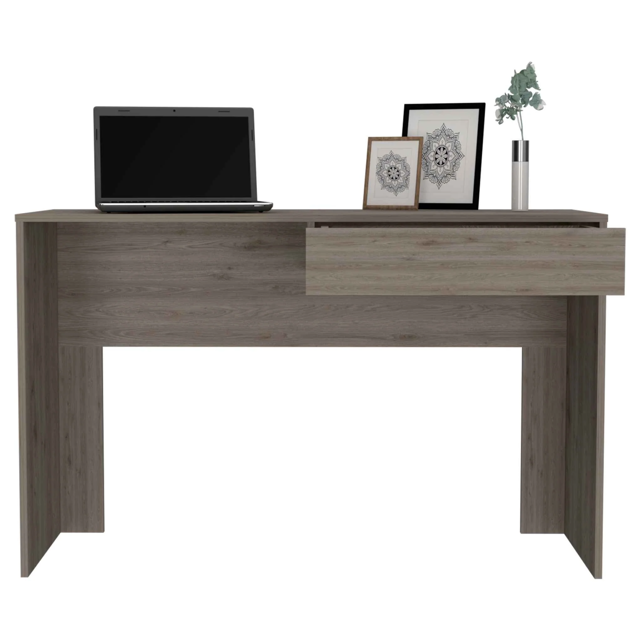 Clio Light Gray Computer Desk with Drawer By Homeroots - Image 5