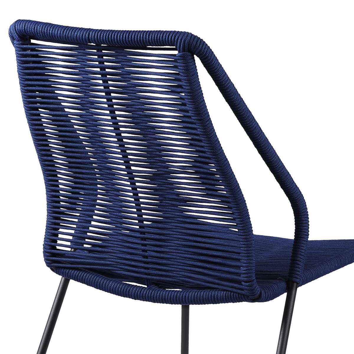 Clip Indoor Outdoor Stackable Steel Dining Chair with Black Rope - Set of 2 By Armen Living - Image 14
