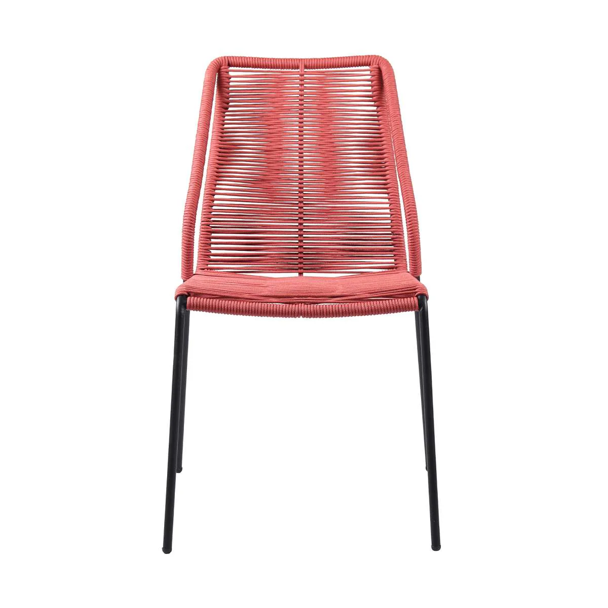 Clip Indoor Outdoor Stackable Steel Dining Chair with Black Rope - Set of 2 By Armen Living - Image 21