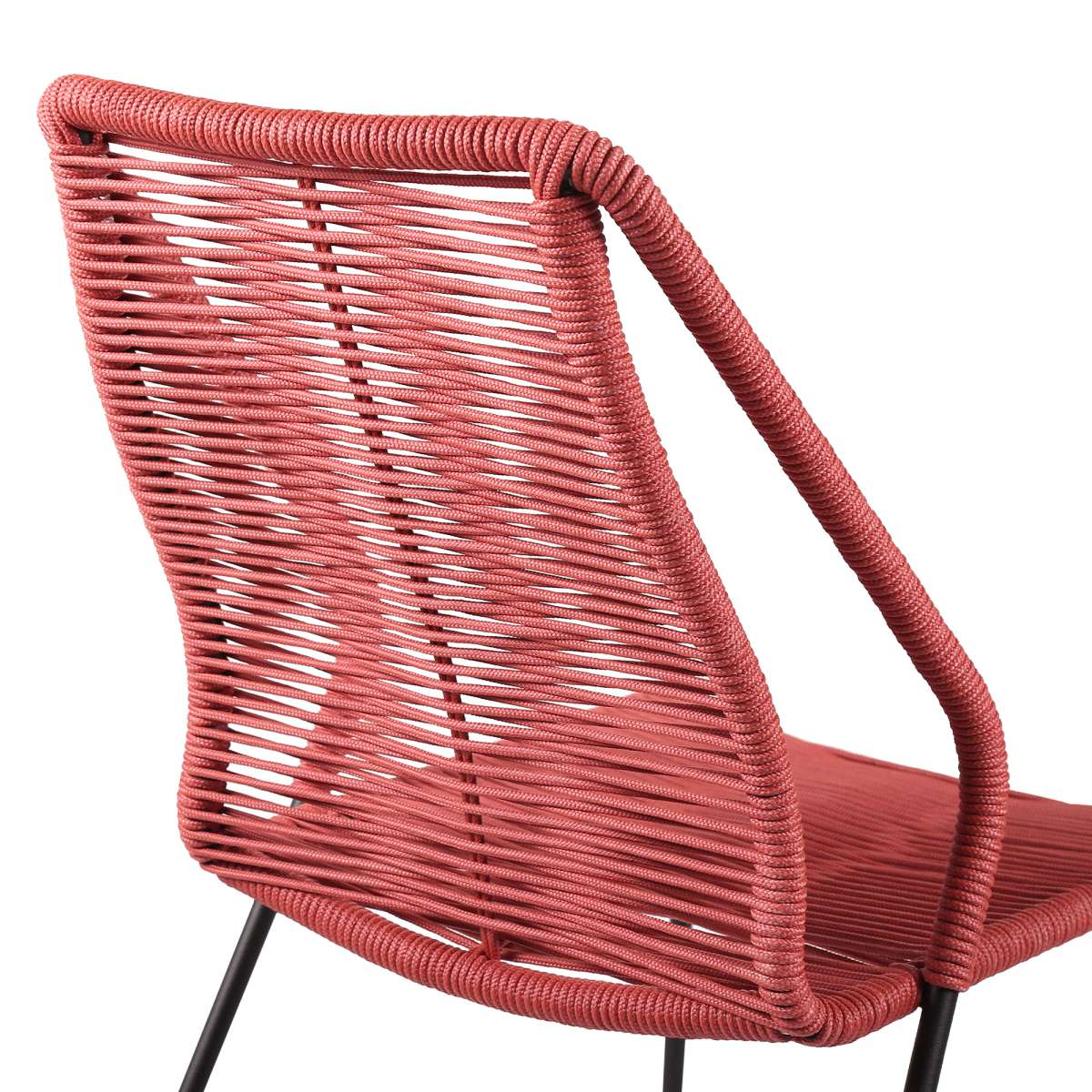 Clip Indoor Outdoor Stackable Steel Dining Chair with Black Rope - Set of 2 By Armen Living - Image 23
