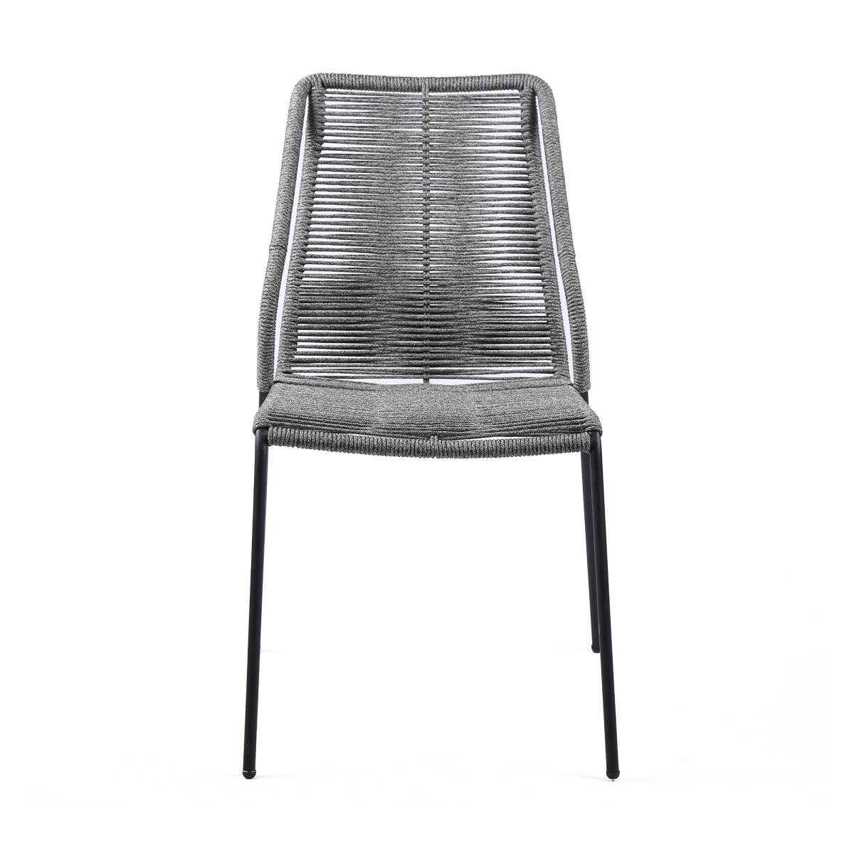 Clip Indoor Outdoor Stackable Steel Dining Chair with Black Rope - Set of 2 By Armen Living - Image 29