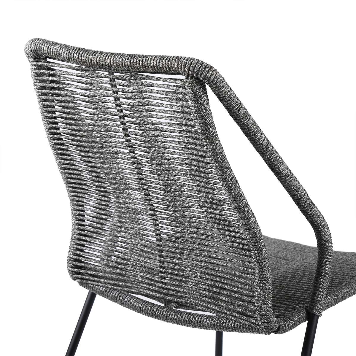 Clip Indoor Outdoor Stackable Steel Dining Chair with Black Rope - Set of 2 By Armen Living - Image 31