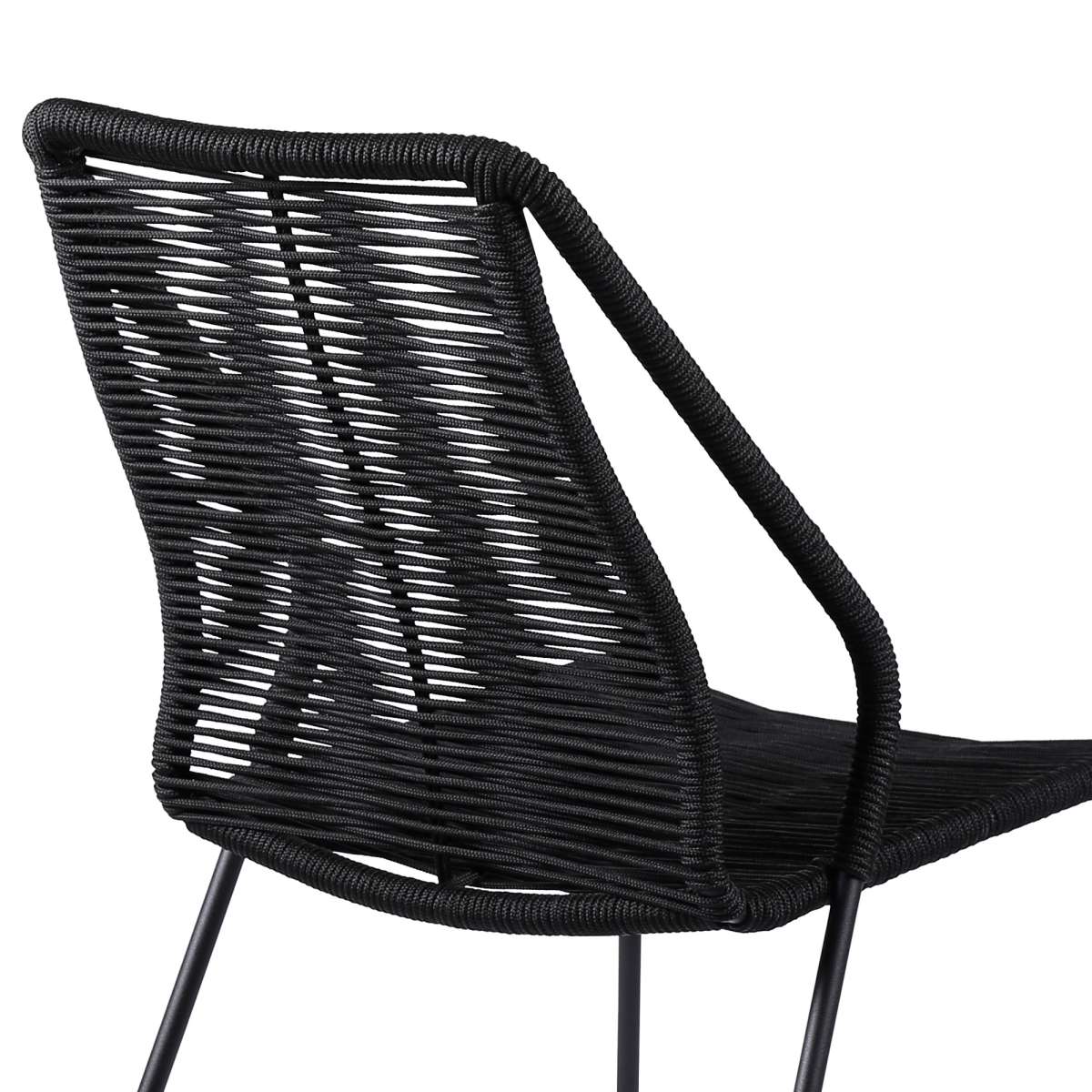 Clip Indoor Outdoor Stackable Steel Dining Chair with Black Rope - Set of 2 By Armen Living - Image 7