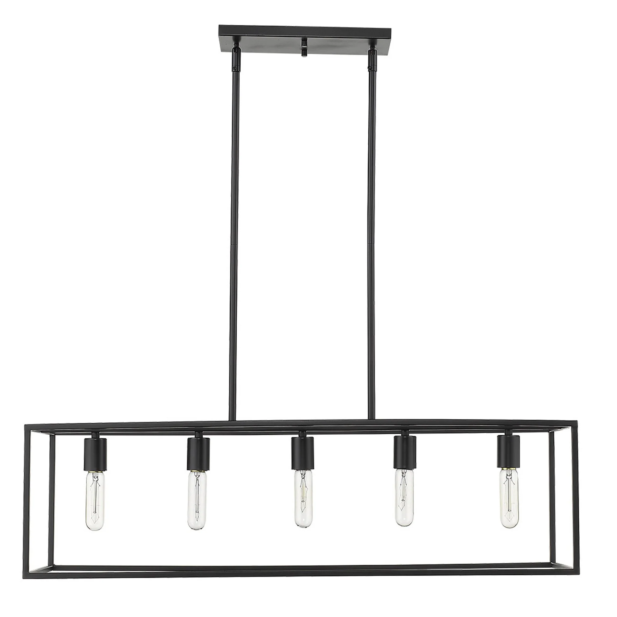Cobar 5-Light Matte Black Island Pendant By Homeroots - Image 3