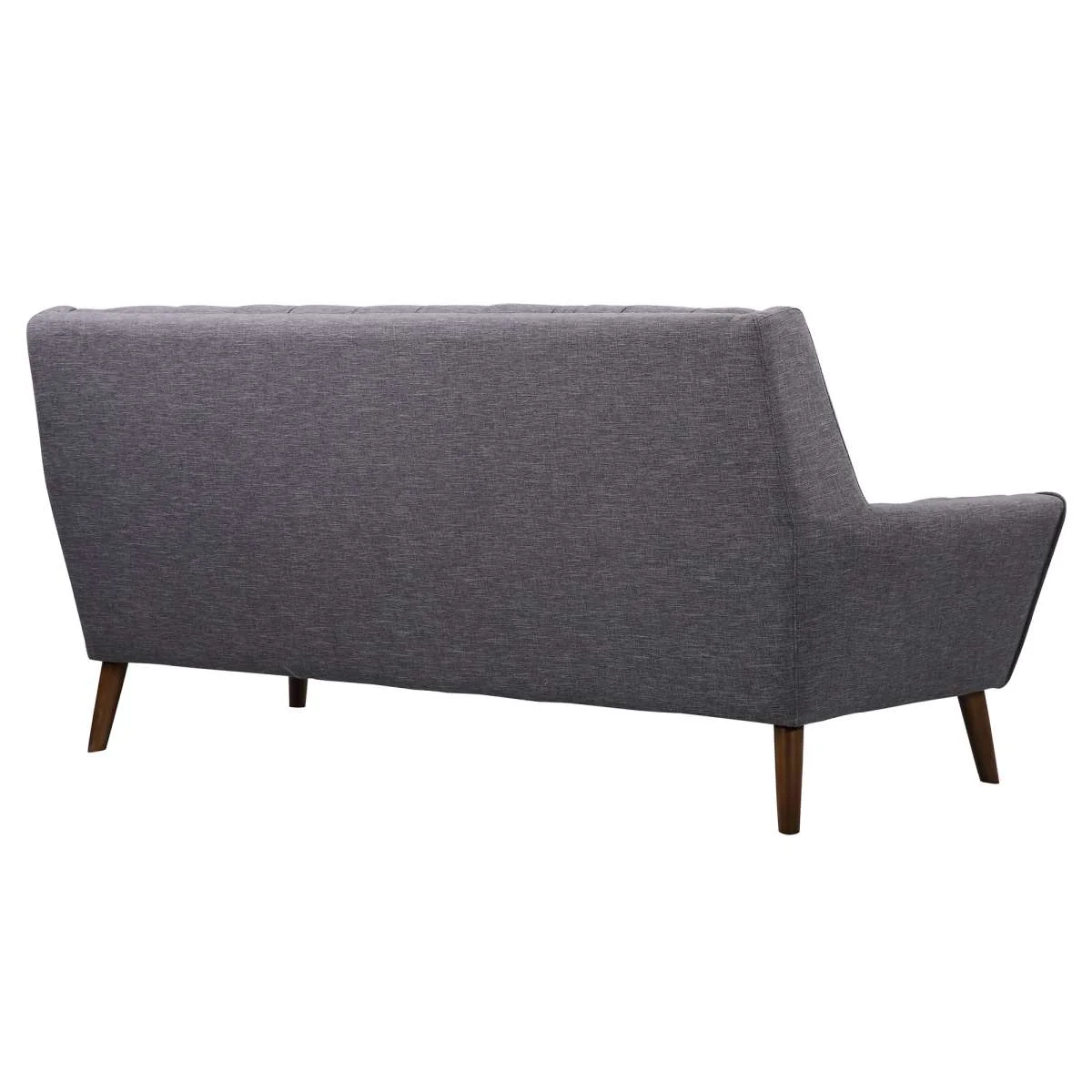 Cobra Mid-Century Modern Sofa in Blue Linen and Walnut Legs By Armen Living - Image 9