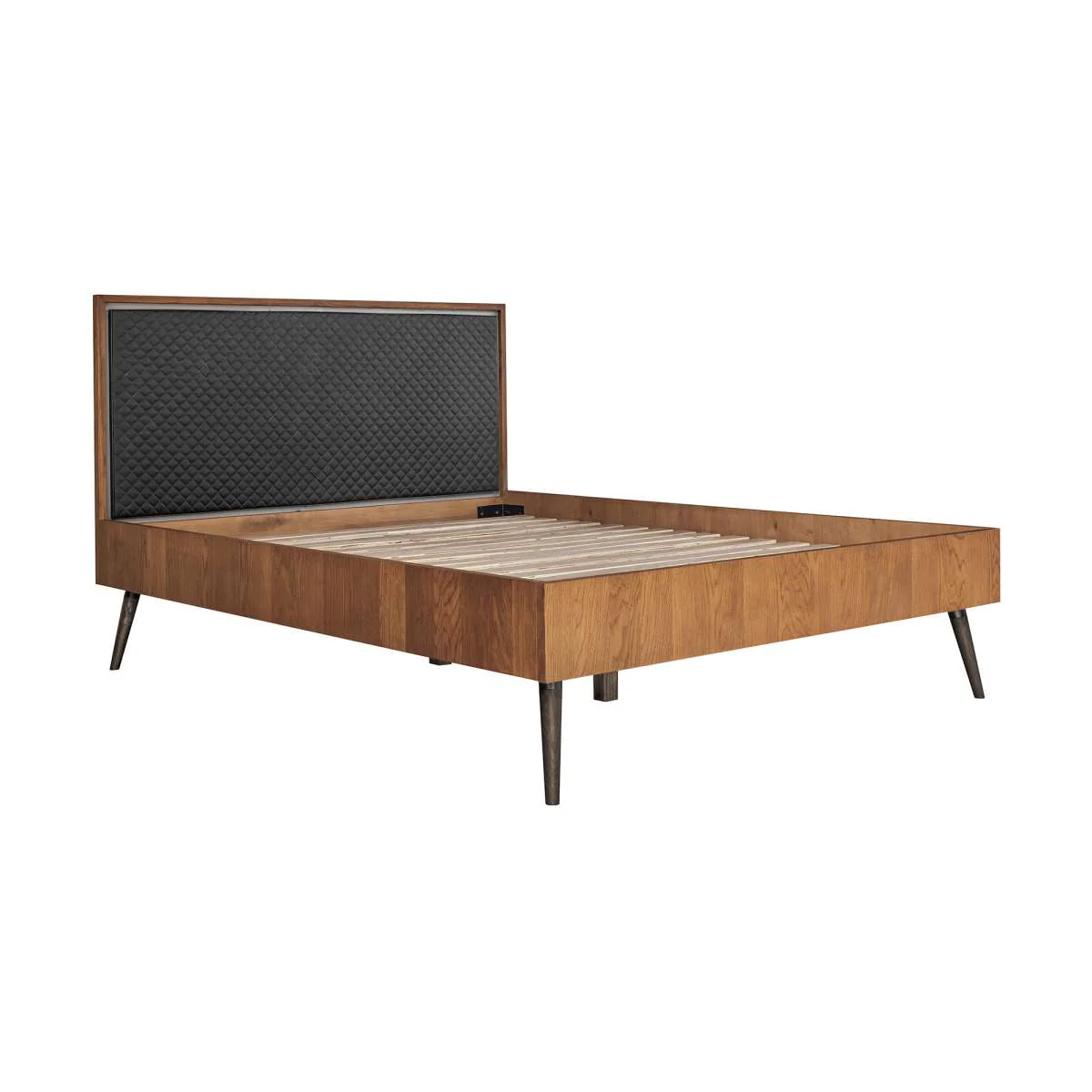Coco Rustic 4 piece Upholstered Platform Bedroom Set in Queen with Dresser and 2 Nightstands  By Armen Living - Image 3