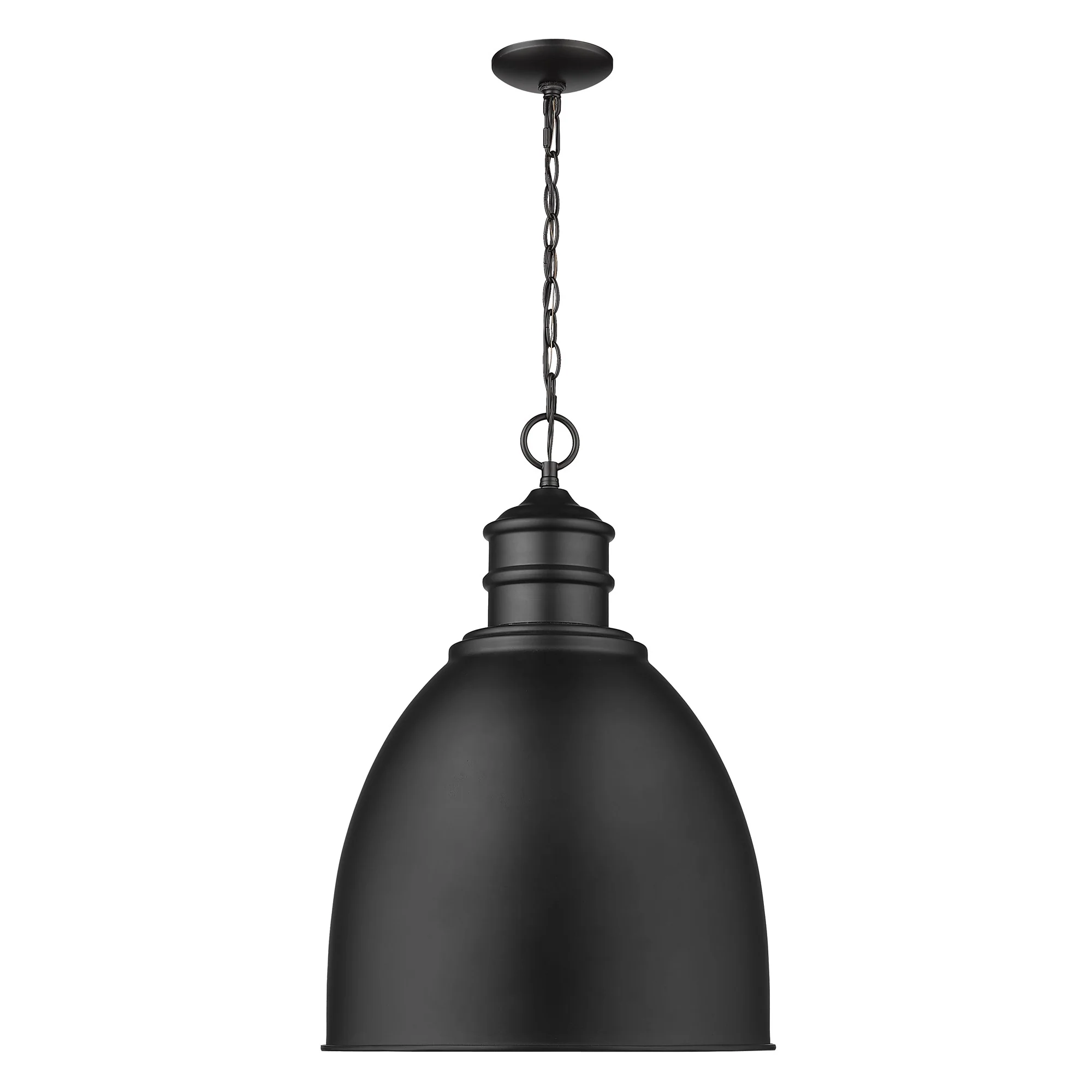 Colby 1-Light Matte Black Pendant With Gloss White Interior Shade By Homeroots - Image 3