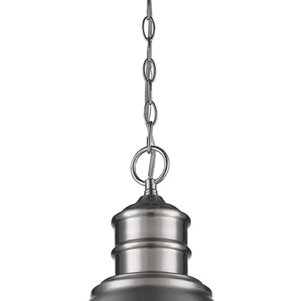 Colby 1-Light Satin Nickel Pendant With Gloss White Interior Shade By Homeroots - Image 3