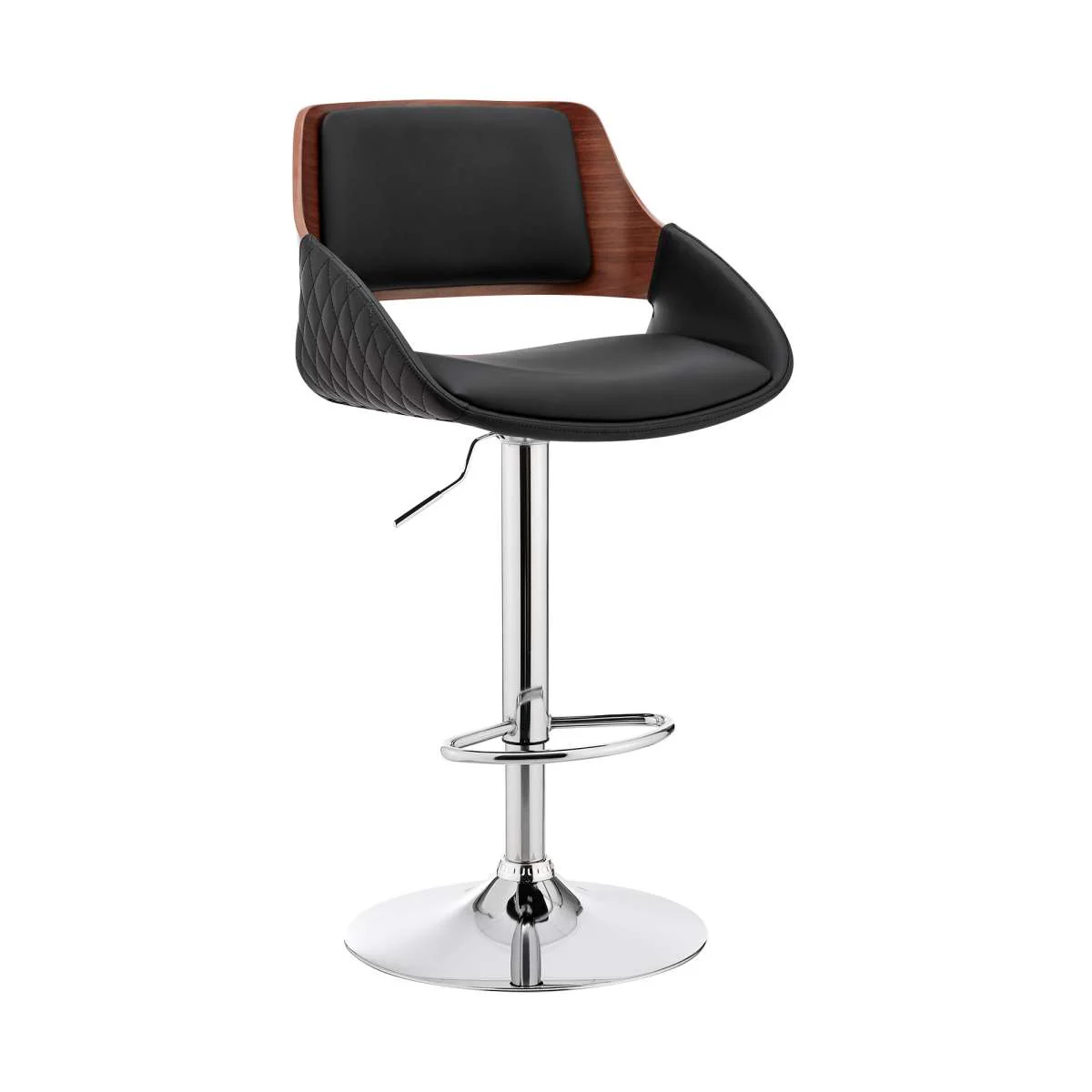 Colby Adjustable Gray Faux Leather and Black Finish Bar Stool By Armen Living - Image 10