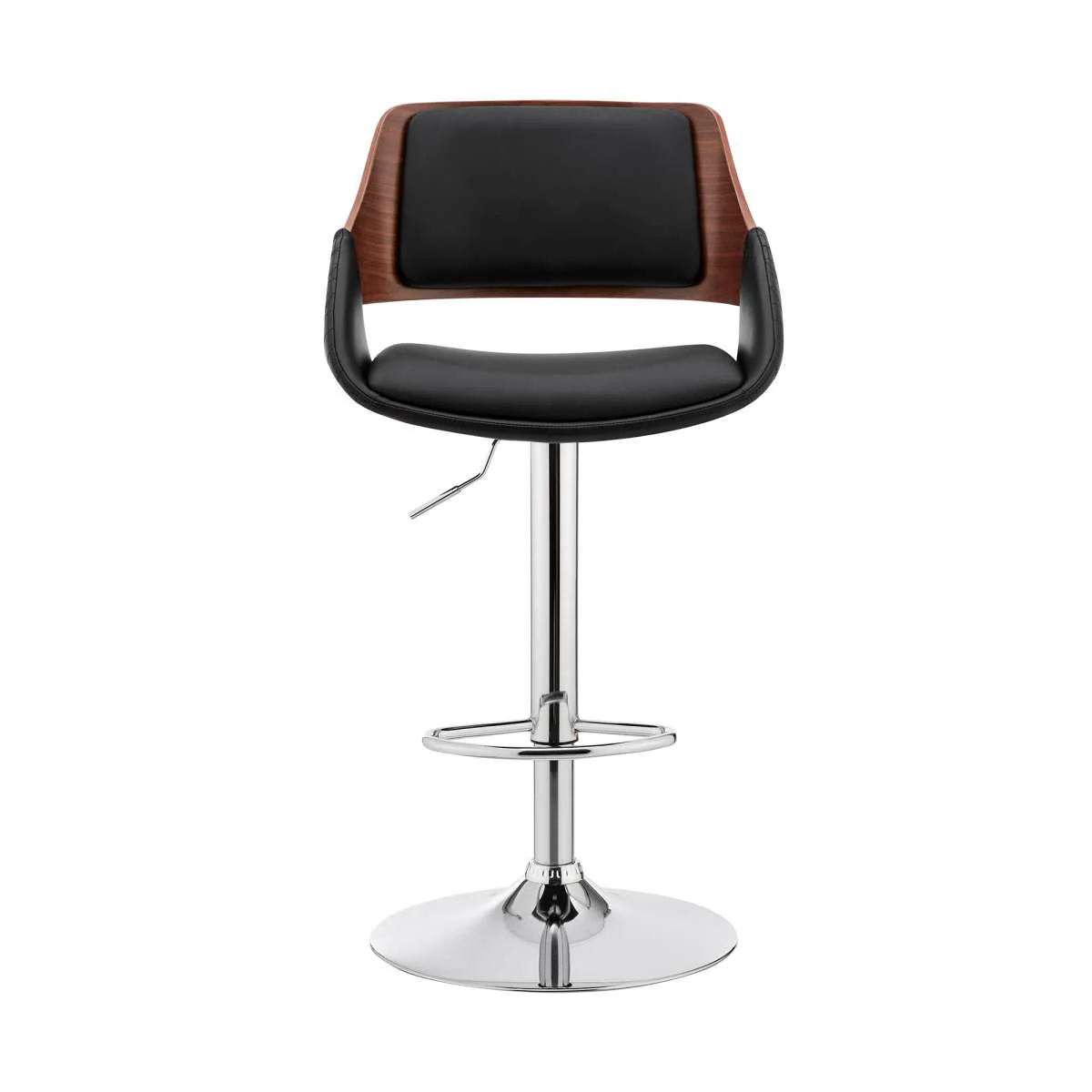 Colby Adjustable Gray Faux Leather and Black Finish Bar Stool By Armen Living - Image 11