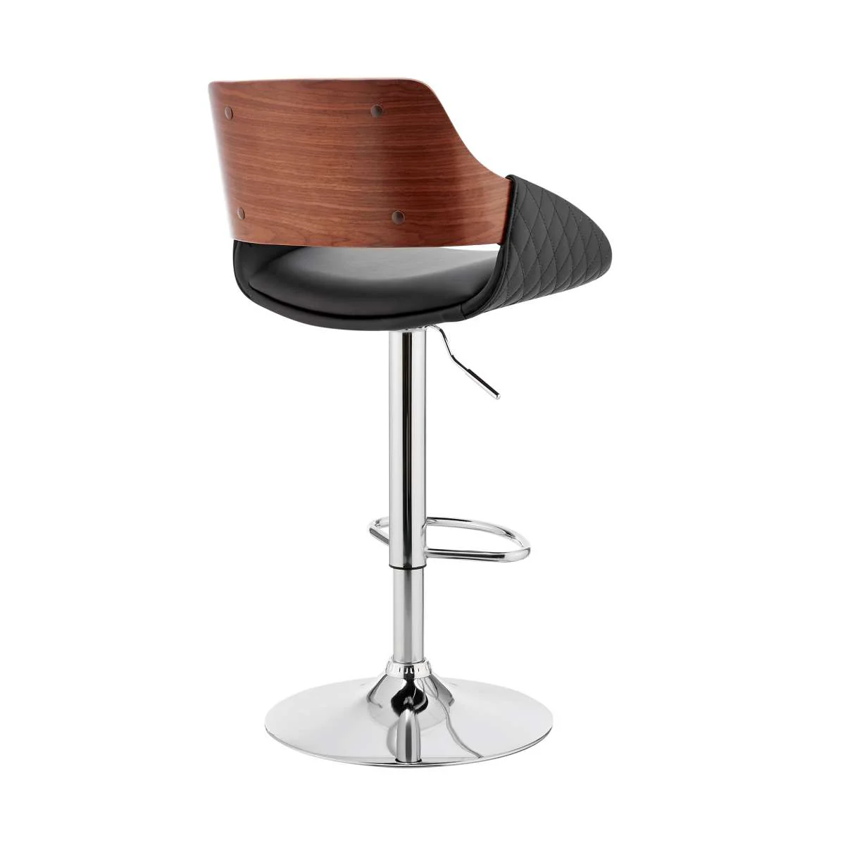 Colby Adjustable Gray Faux Leather and Black Finish Bar Stool By Armen Living - Image 12