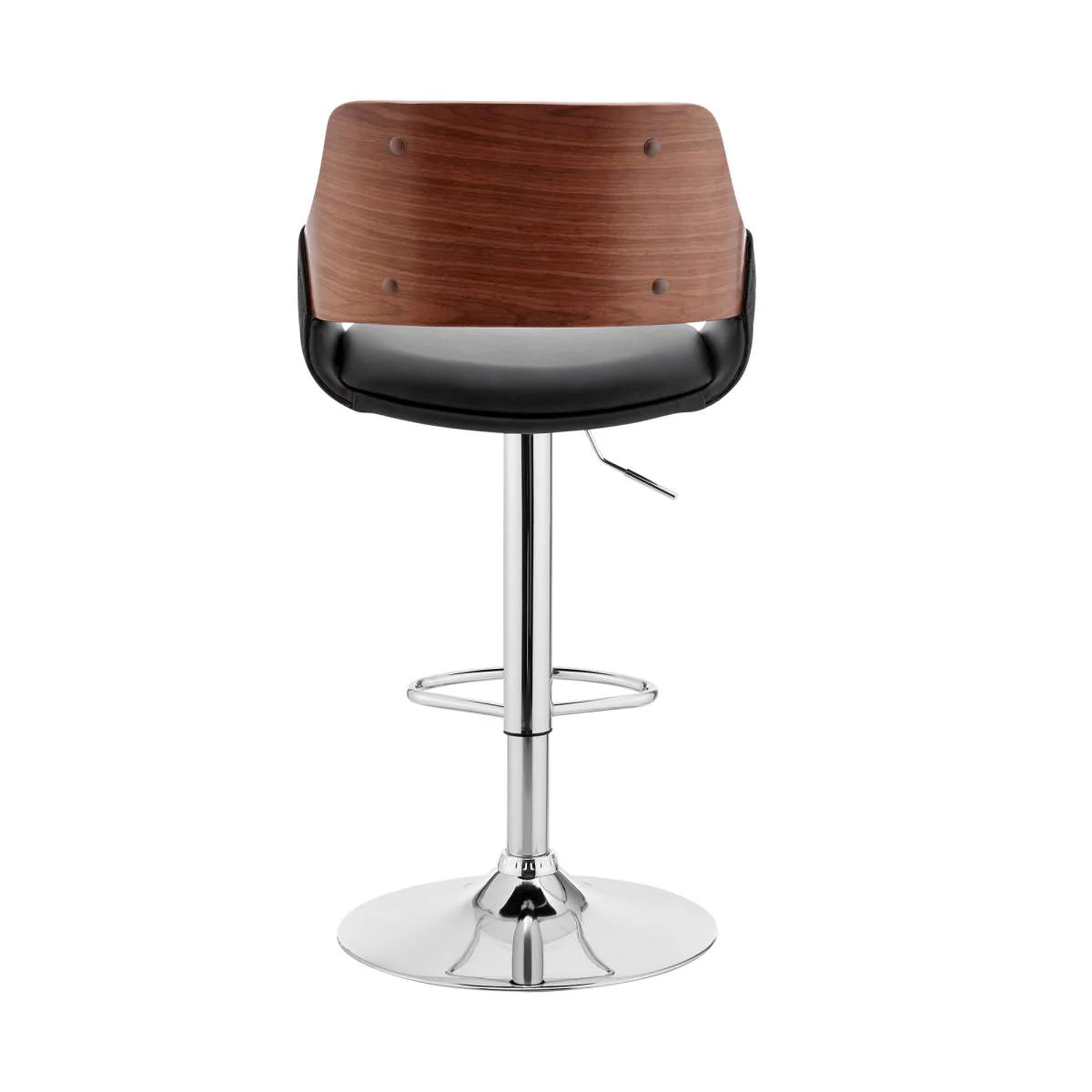 Colby Adjustable Gray Faux Leather and Black Finish Bar Stool By Armen Living - Image 13