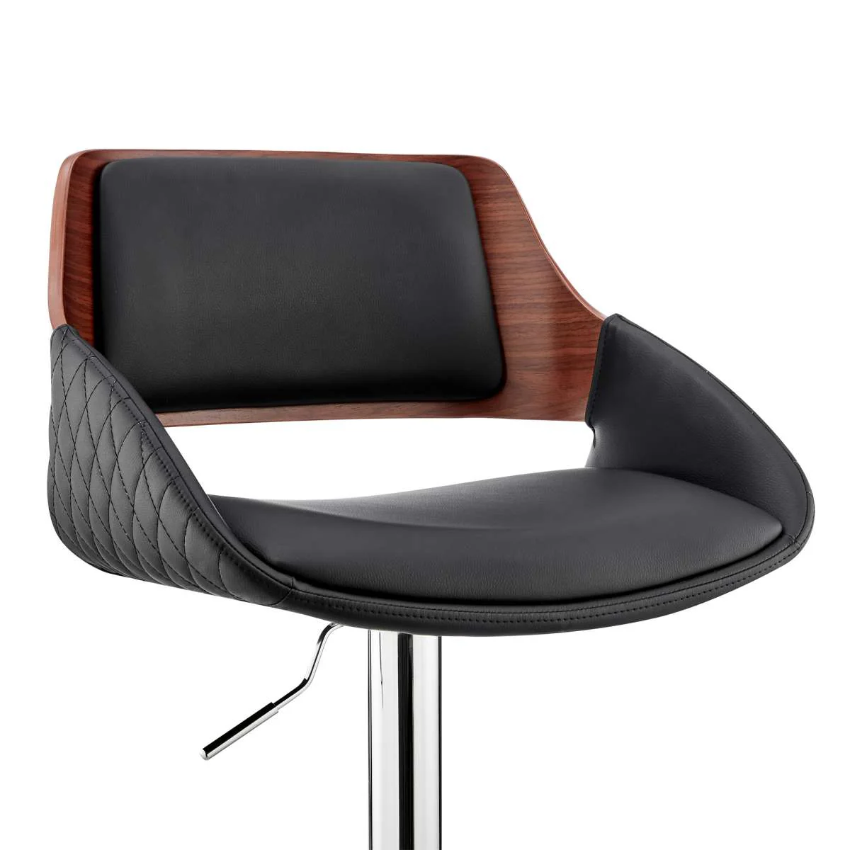 Colby Adjustable Gray Faux Leather and Black Finish Bar Stool By Armen Living - Image 14