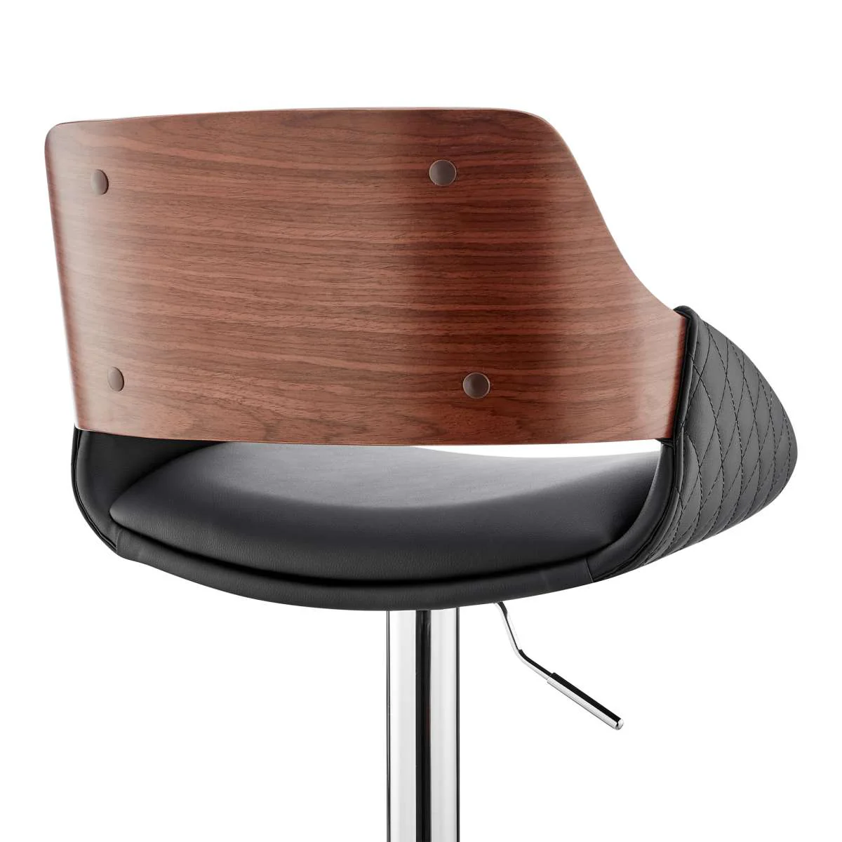 Colby Adjustable Gray Faux Leather and Black Finish Bar Stool By Armen Living - Image 15