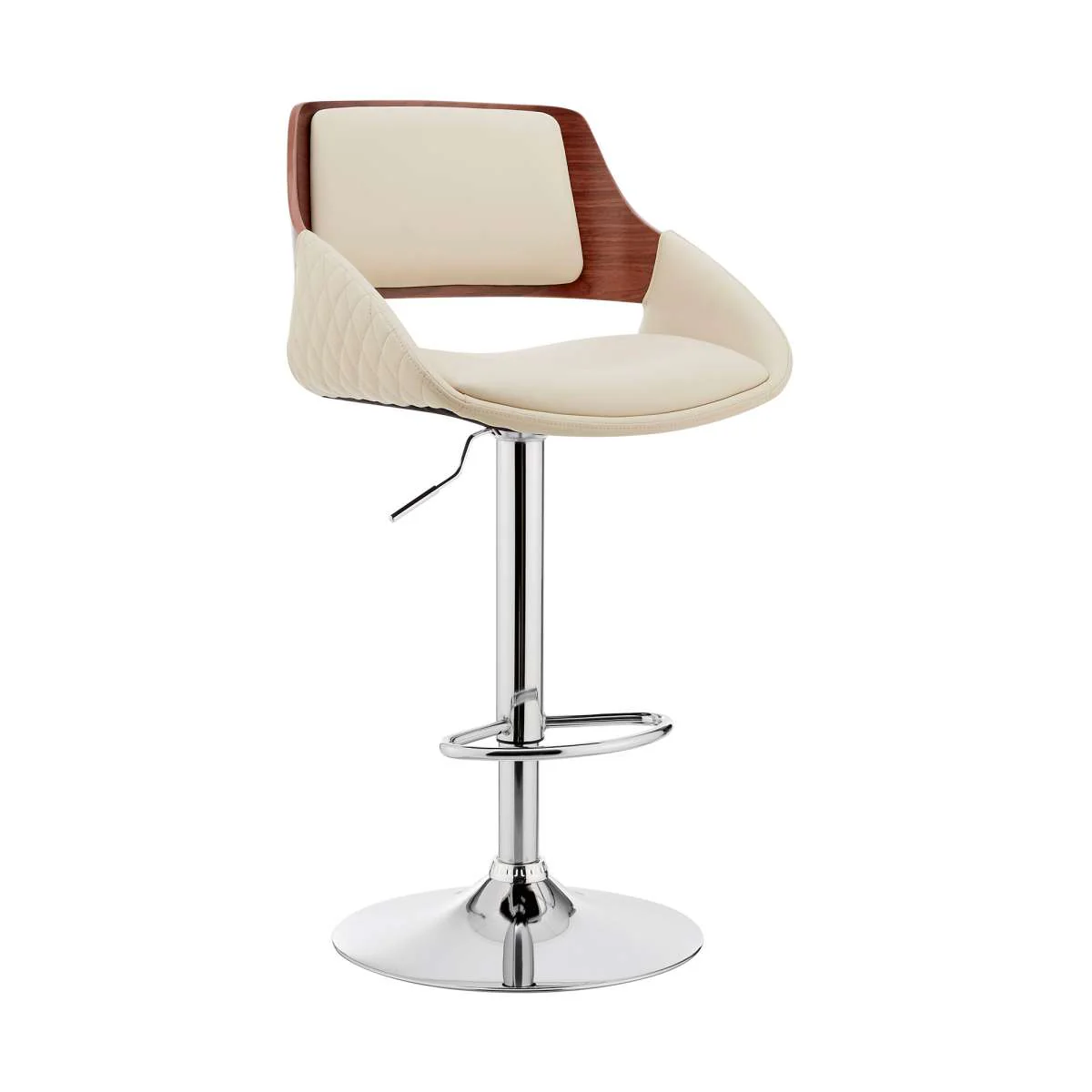 Colby Adjustable Gray Faux Leather and Black Finish Bar Stool By Armen Living - Image 18