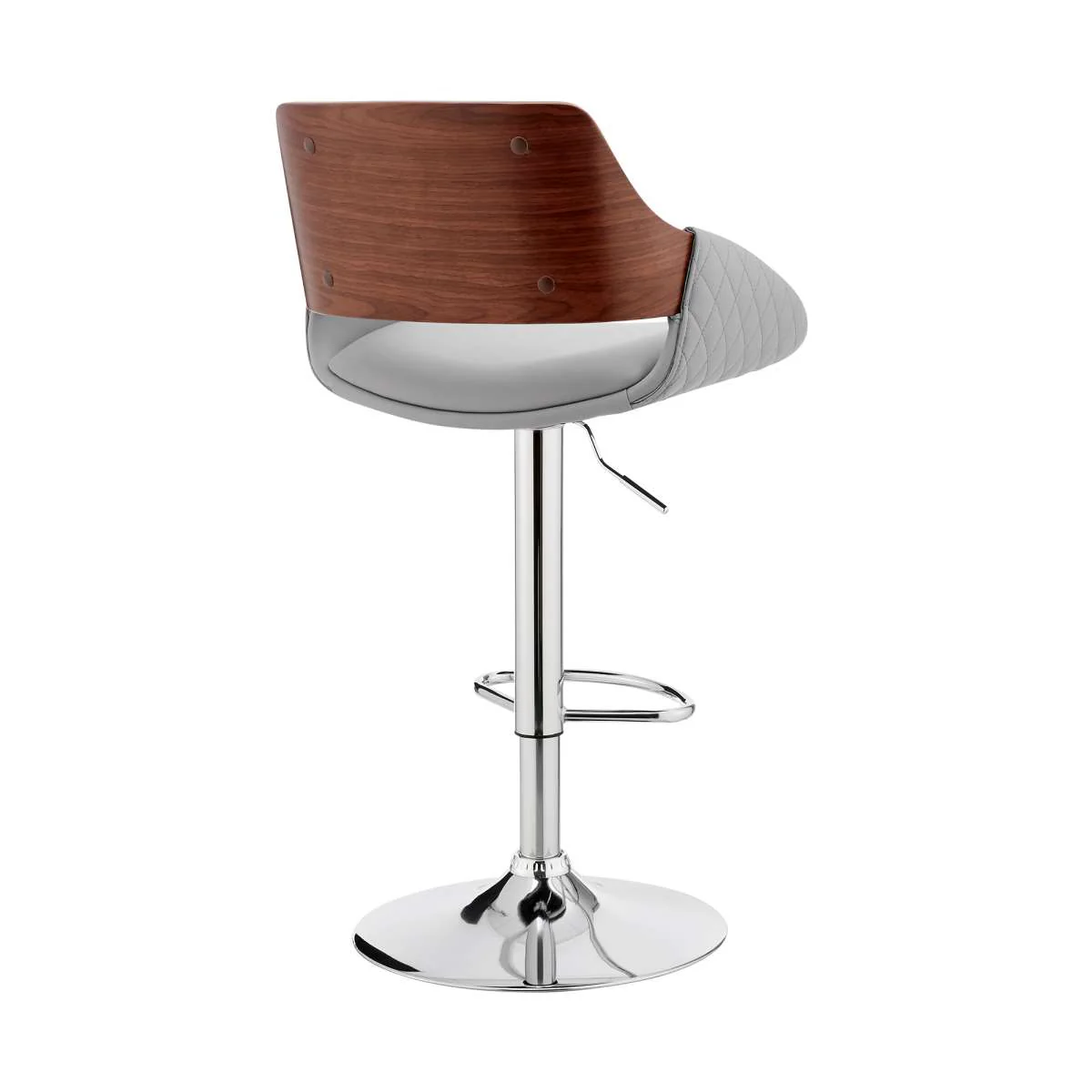 Colby Adjustable Gray Faux Leather and Black Finish Bar Stool By Armen Living - Image 28