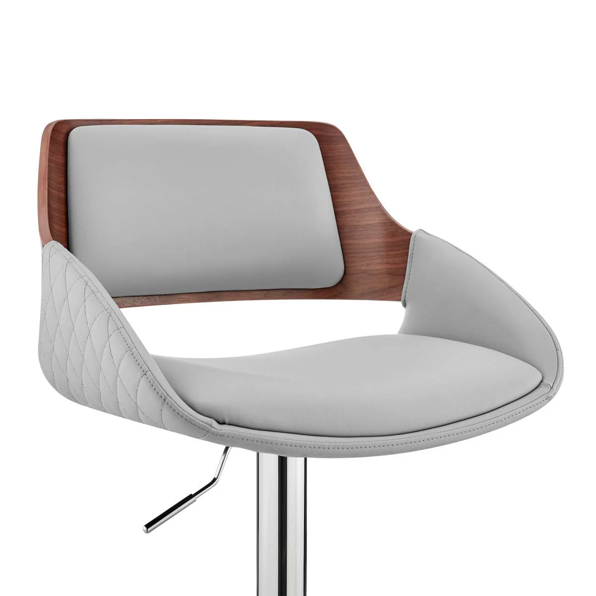 Colby Adjustable Gray Faux Leather and Black Finish Bar Stool By Armen Living - Image 30