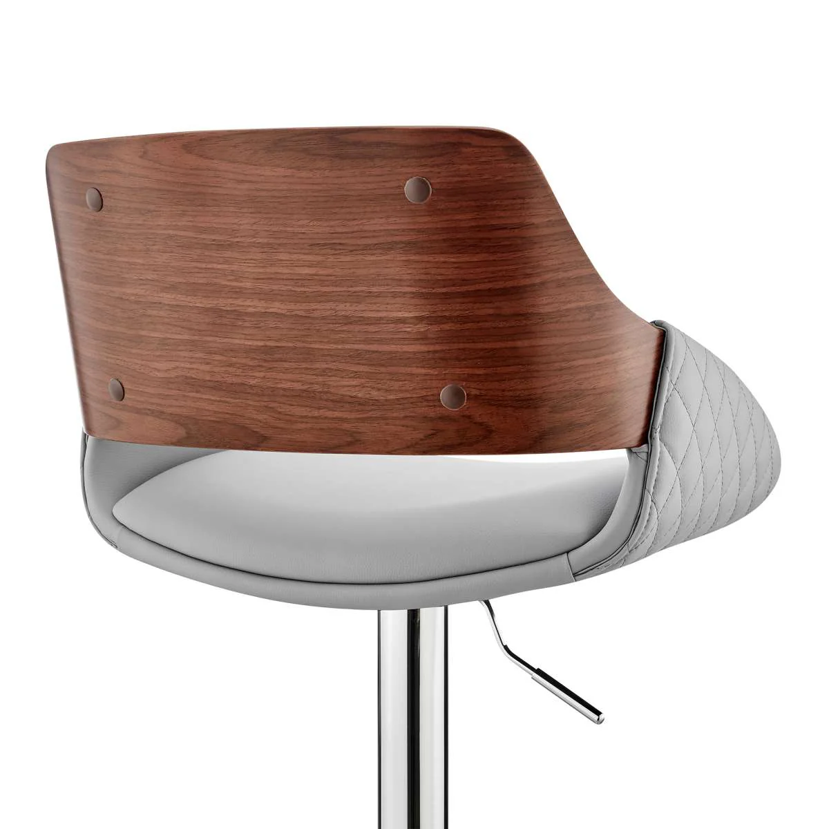 Colby Adjustable Gray Faux Leather and Black Finish Bar Stool By Armen Living - Image 31