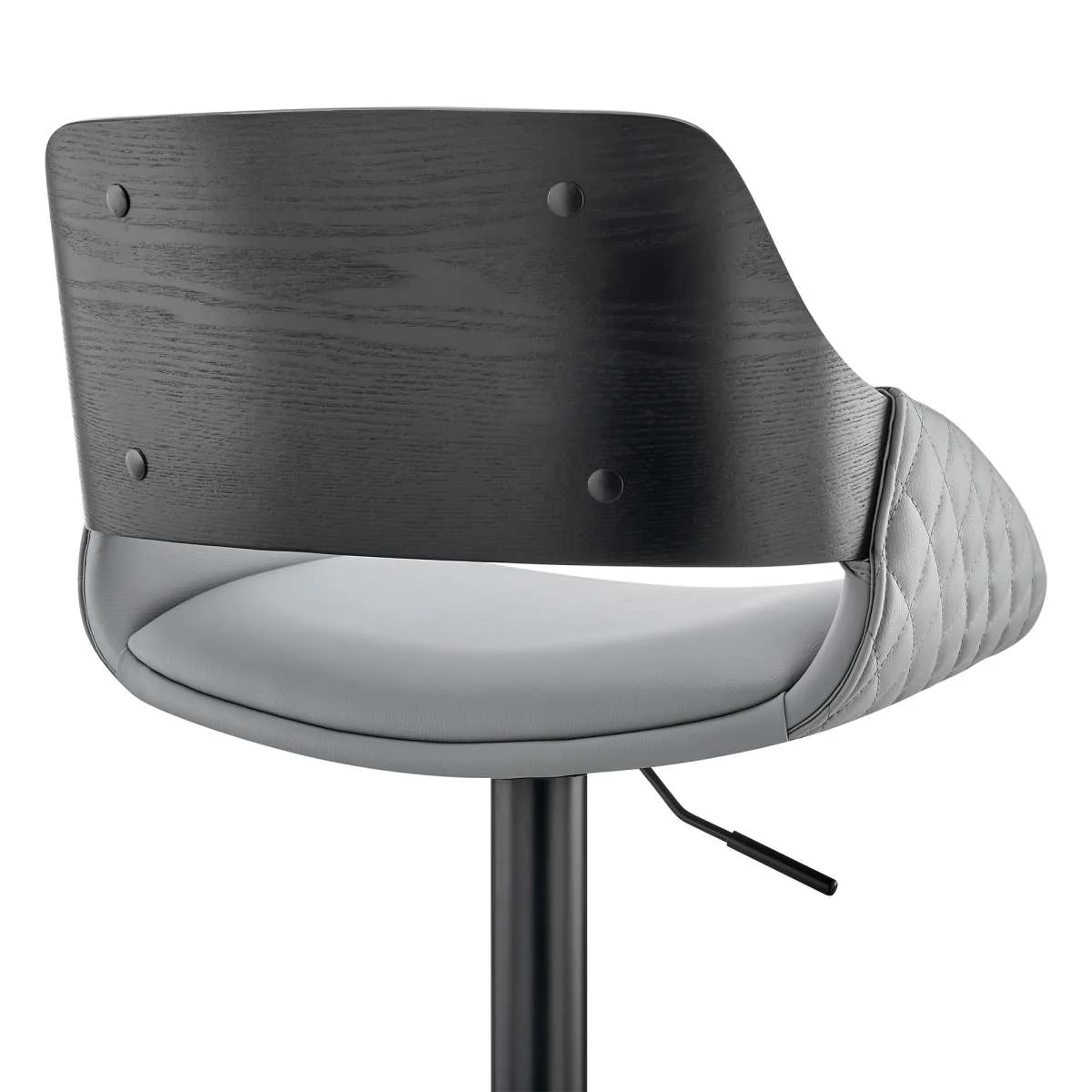 Colby Adjustable Gray Faux Leather and Black Finish Bar Stool By Armen Living - Image 7